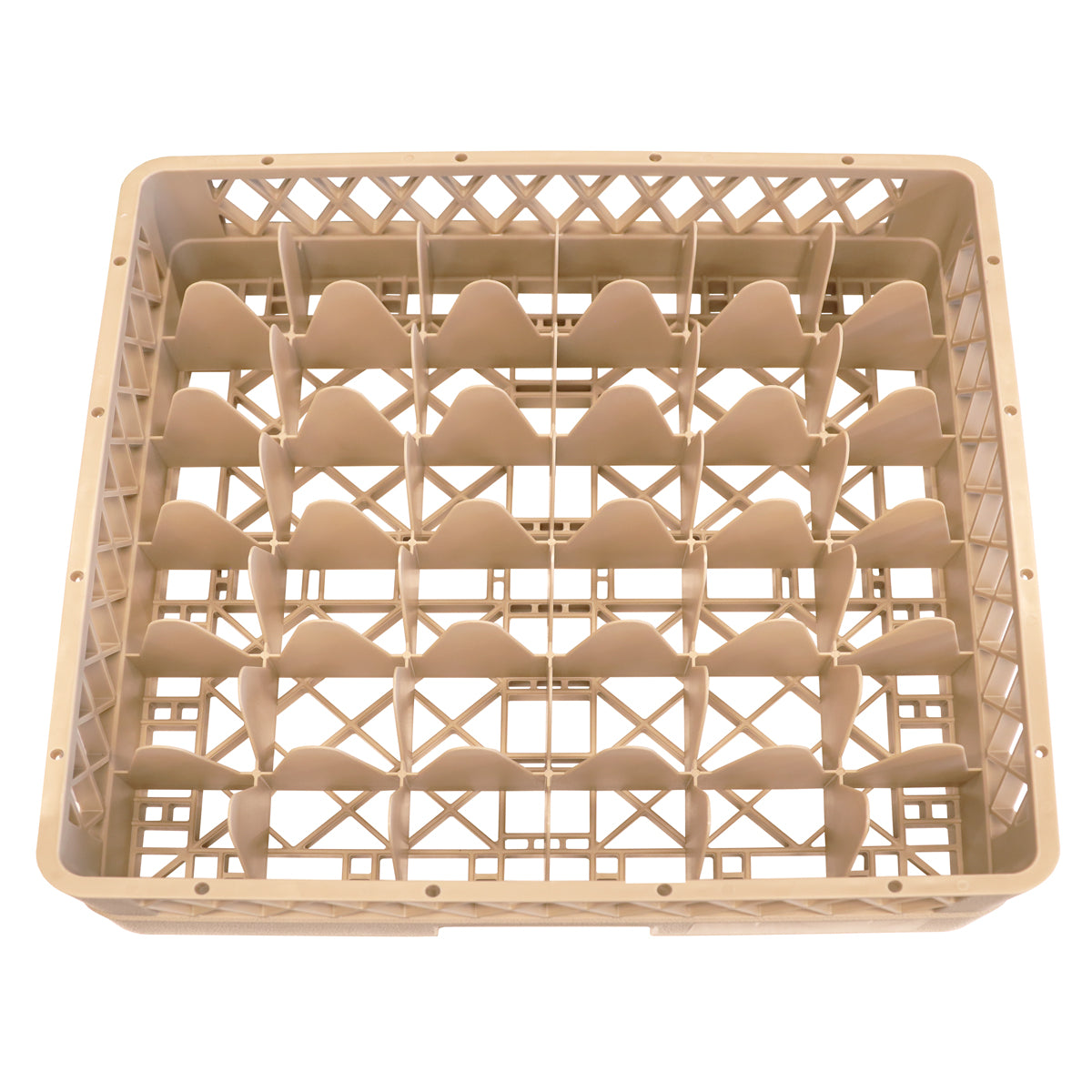 Glass basket with max. height 100 mm, 36 compartments 74x74 mm