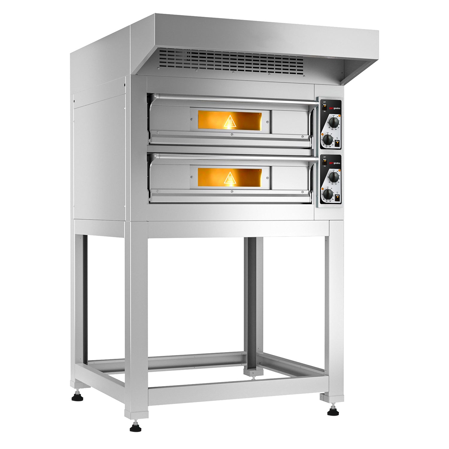 Pizza oven - 4 + 4x 33 cm - including hood and base