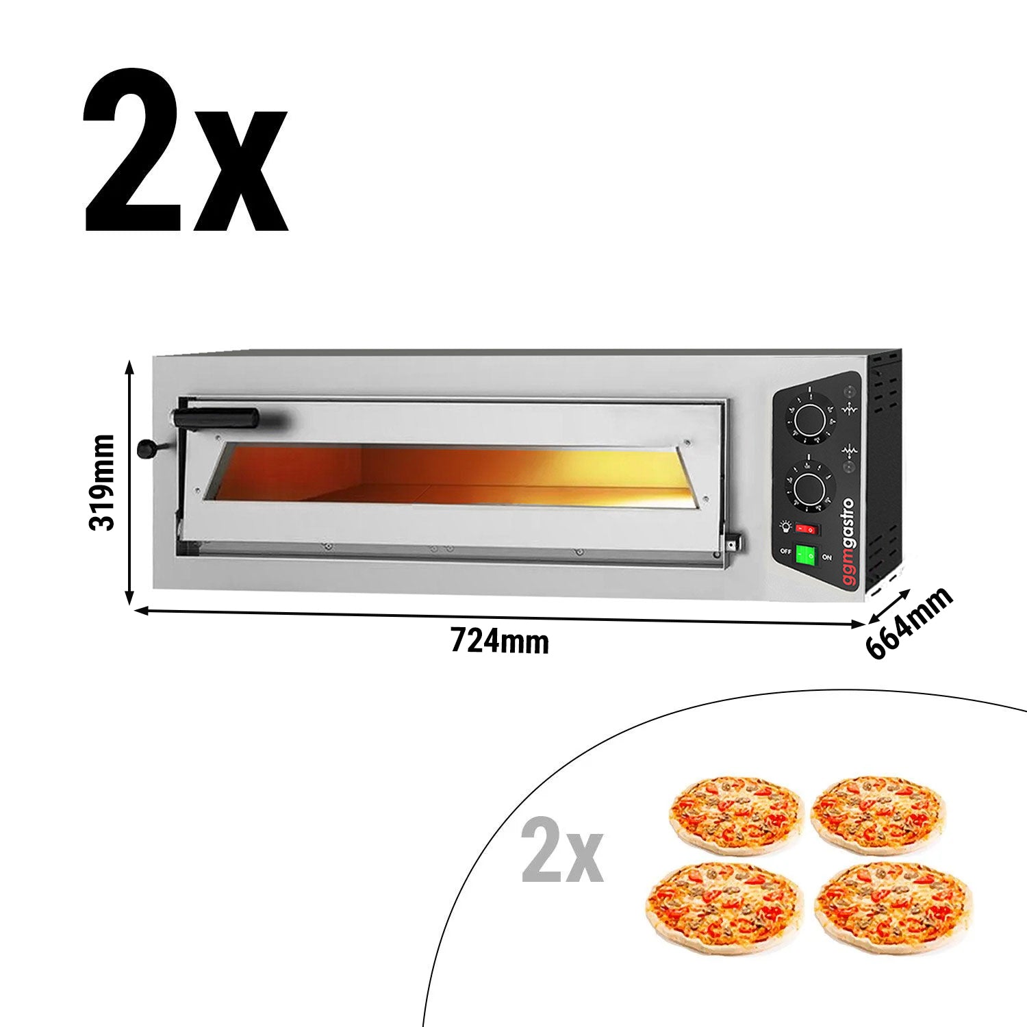 (2 броя) фурна за пица 4+4х 25см