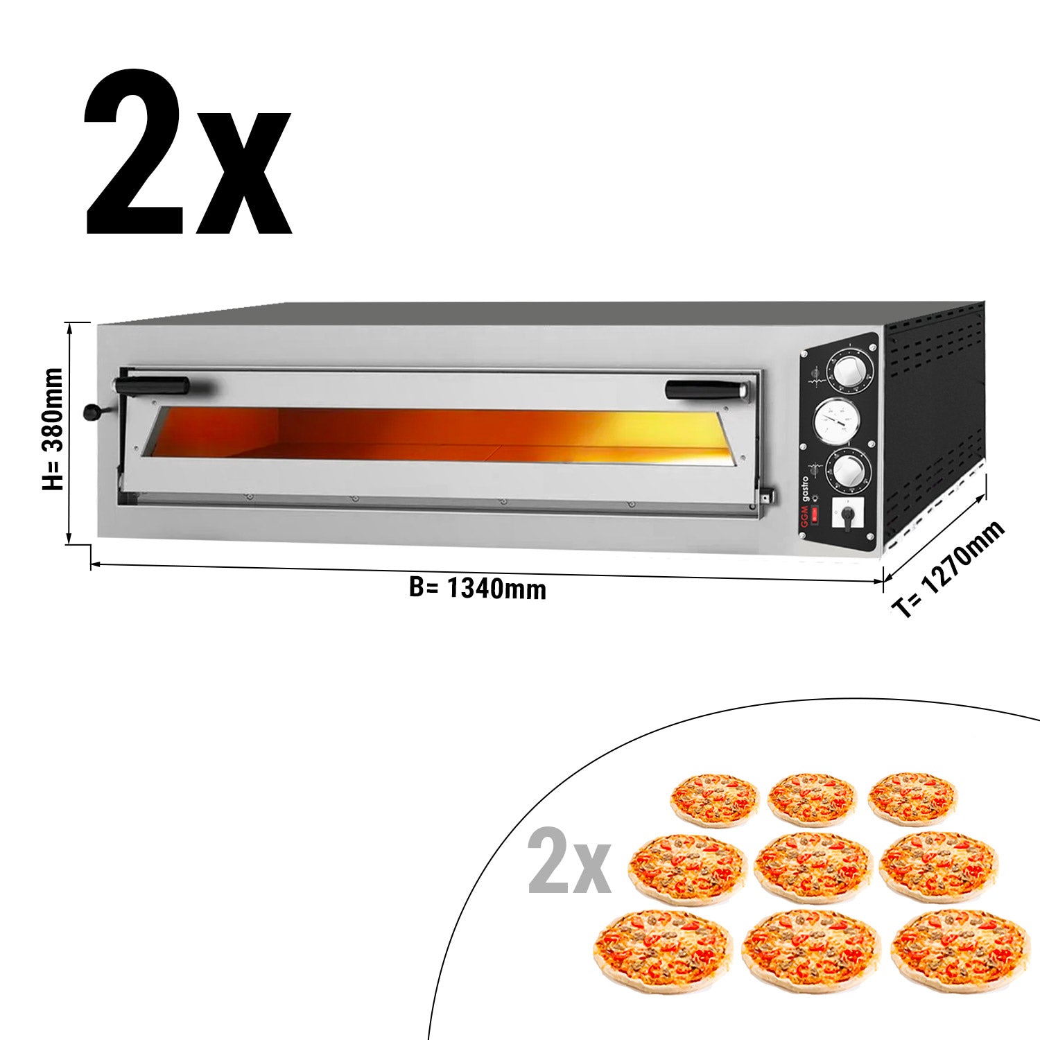 (2 броя) Фурна за пица 9 + 9x 34 см - шир