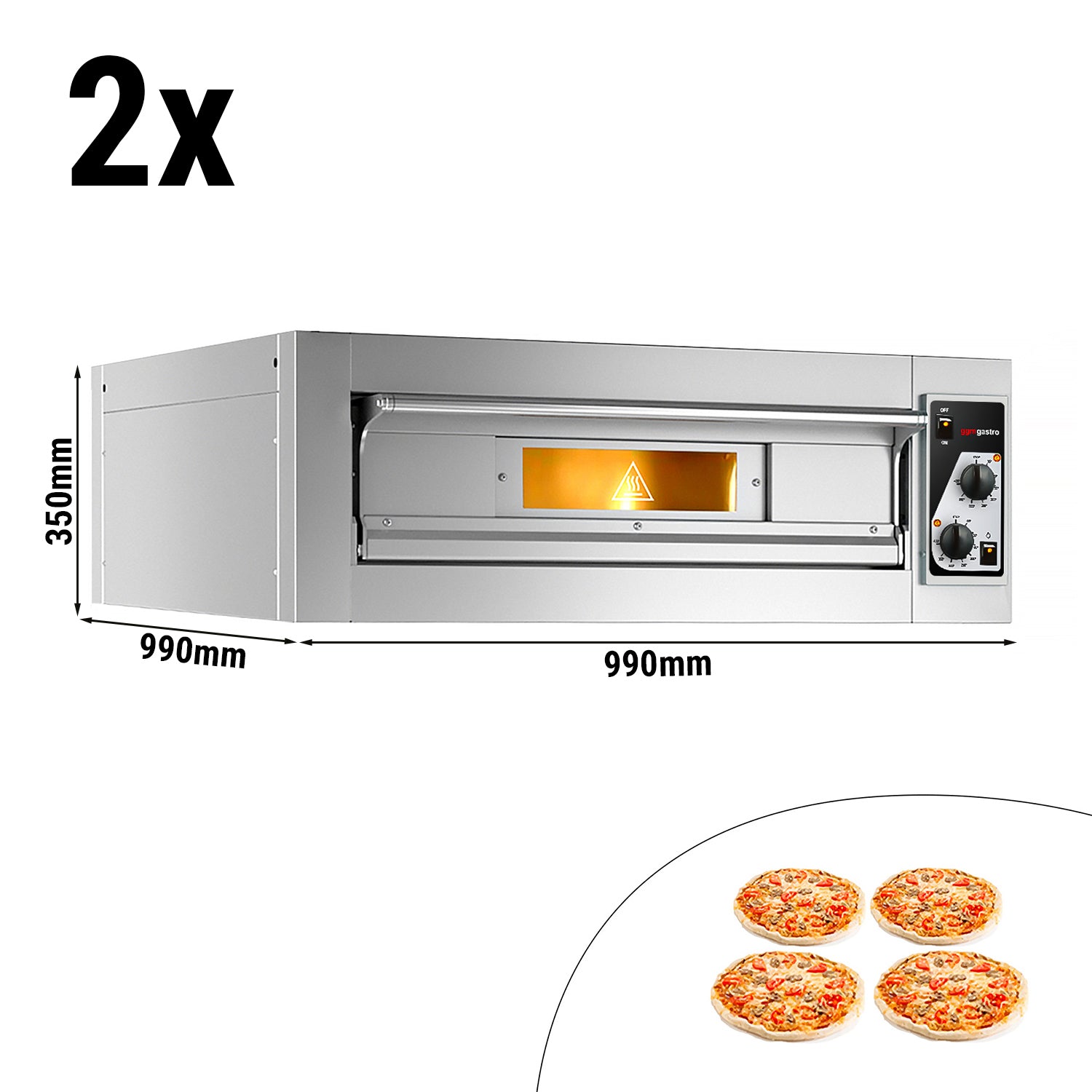 (2 pieces) pizza oven 4+4x 33cm