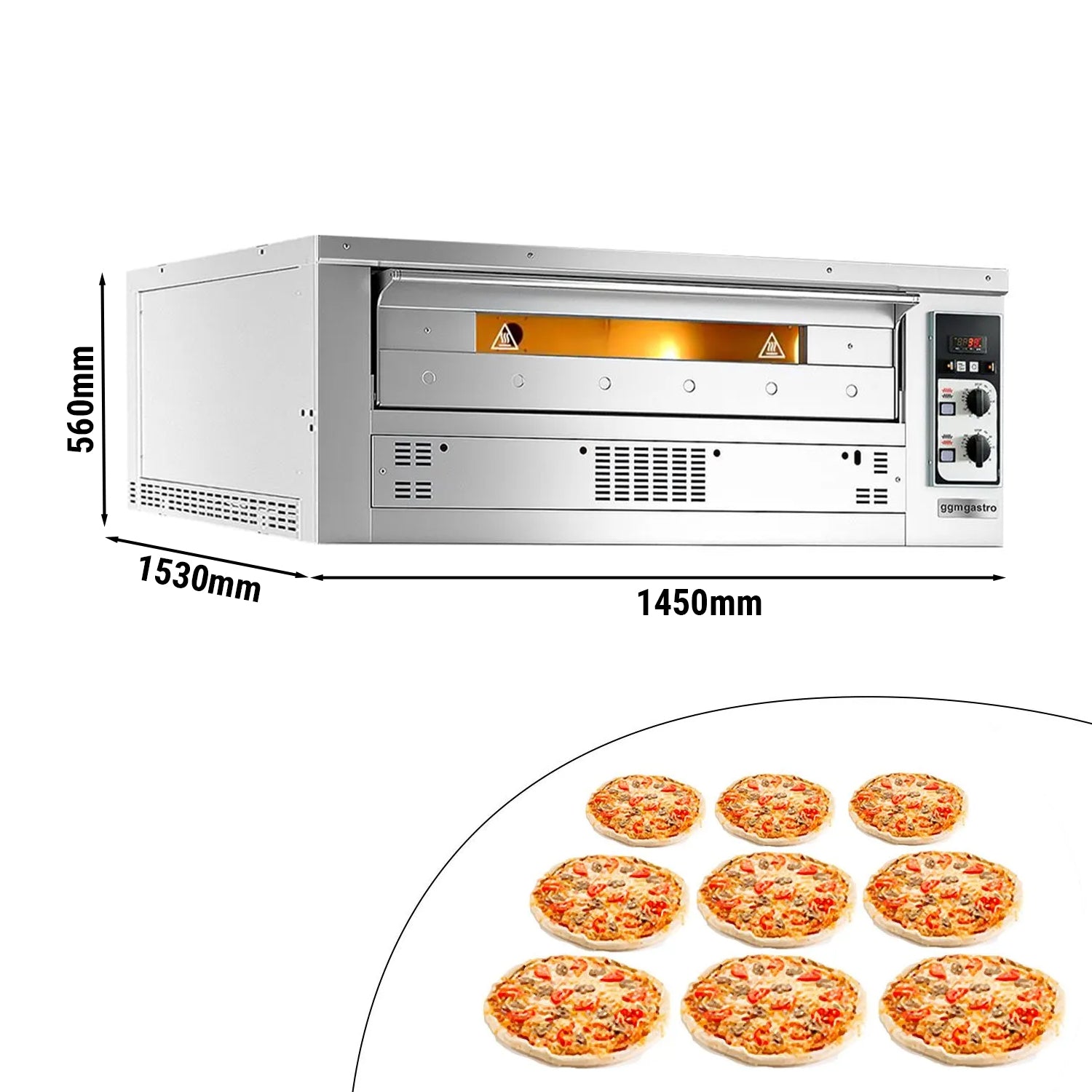 Gas pizza oven 9x 35 cm