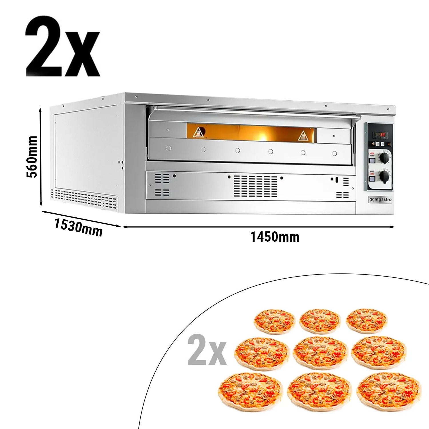(2 броя) газова фурна за пица 9+9х 35см
