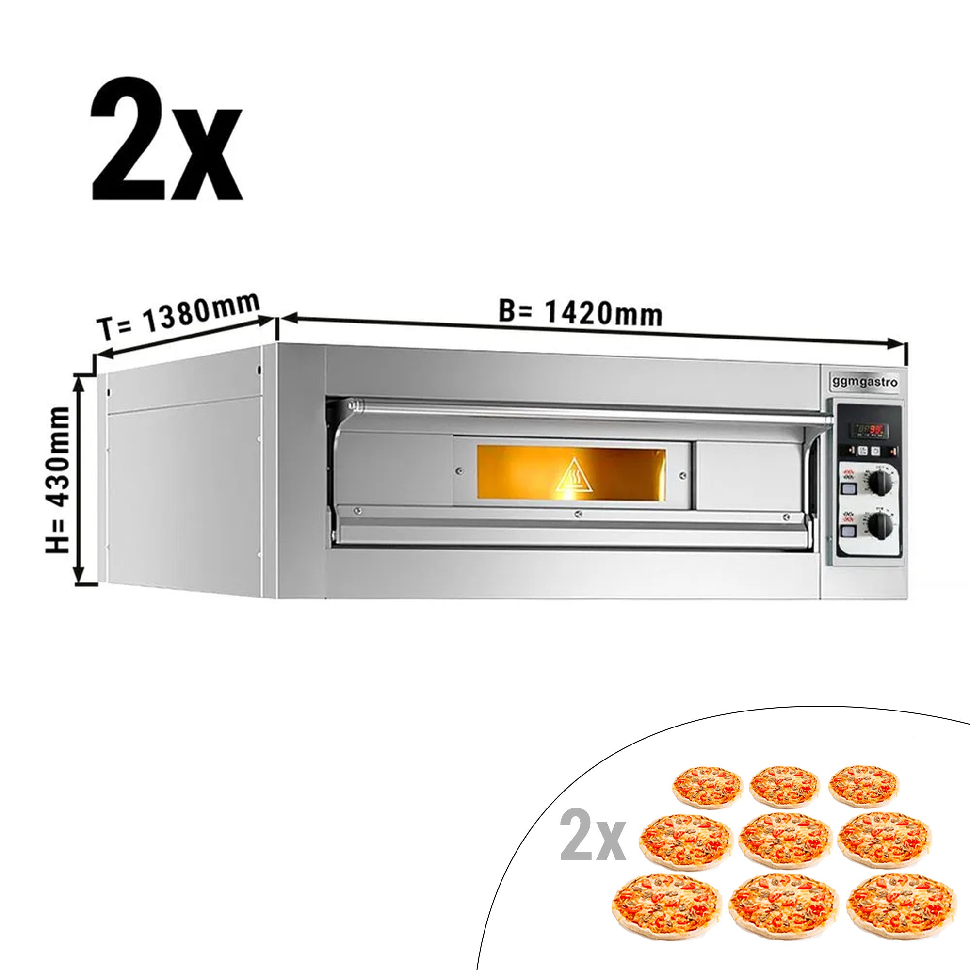 (2 pieces) pizza oven 9+9x 35 cm