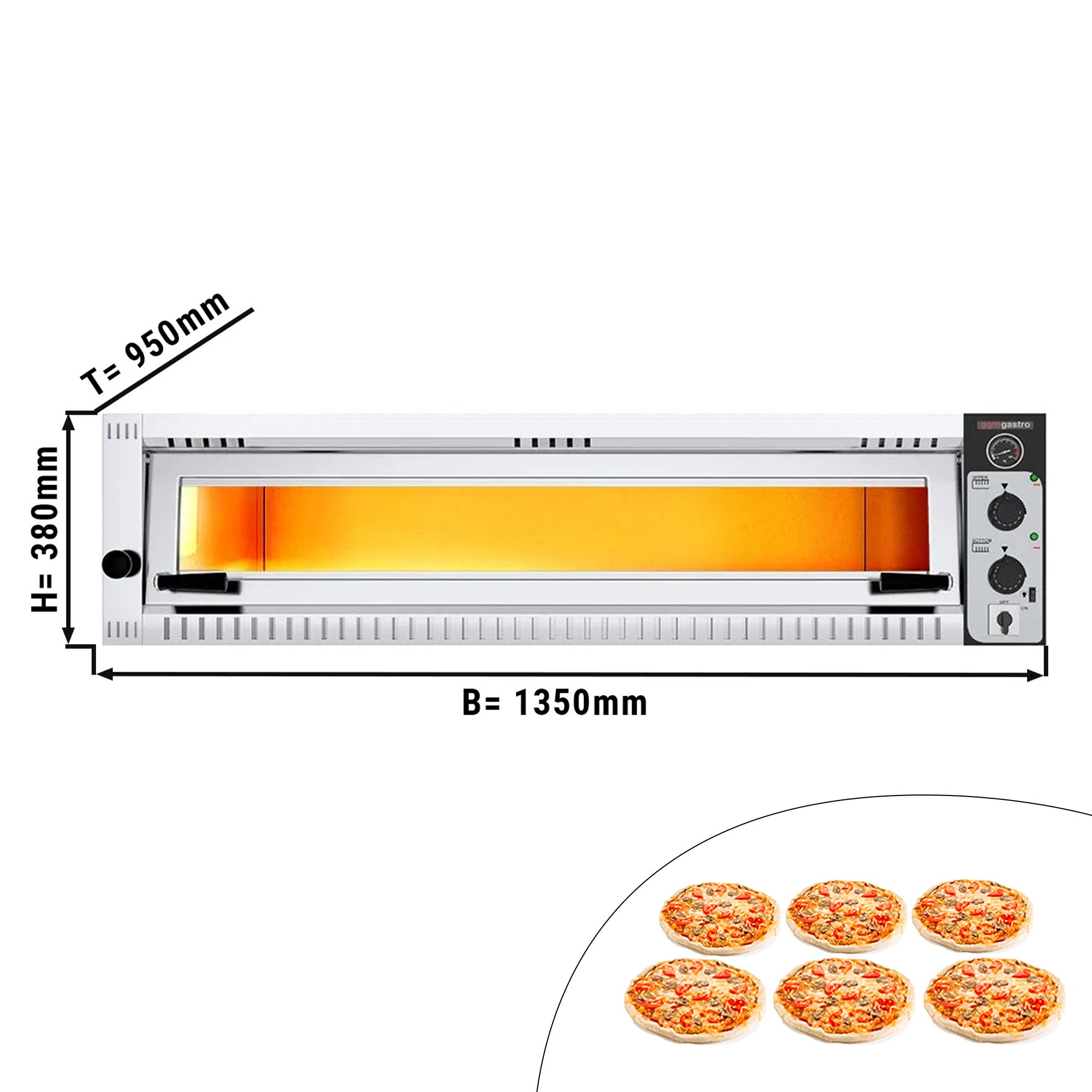 Pizza oven 6x 34 cm