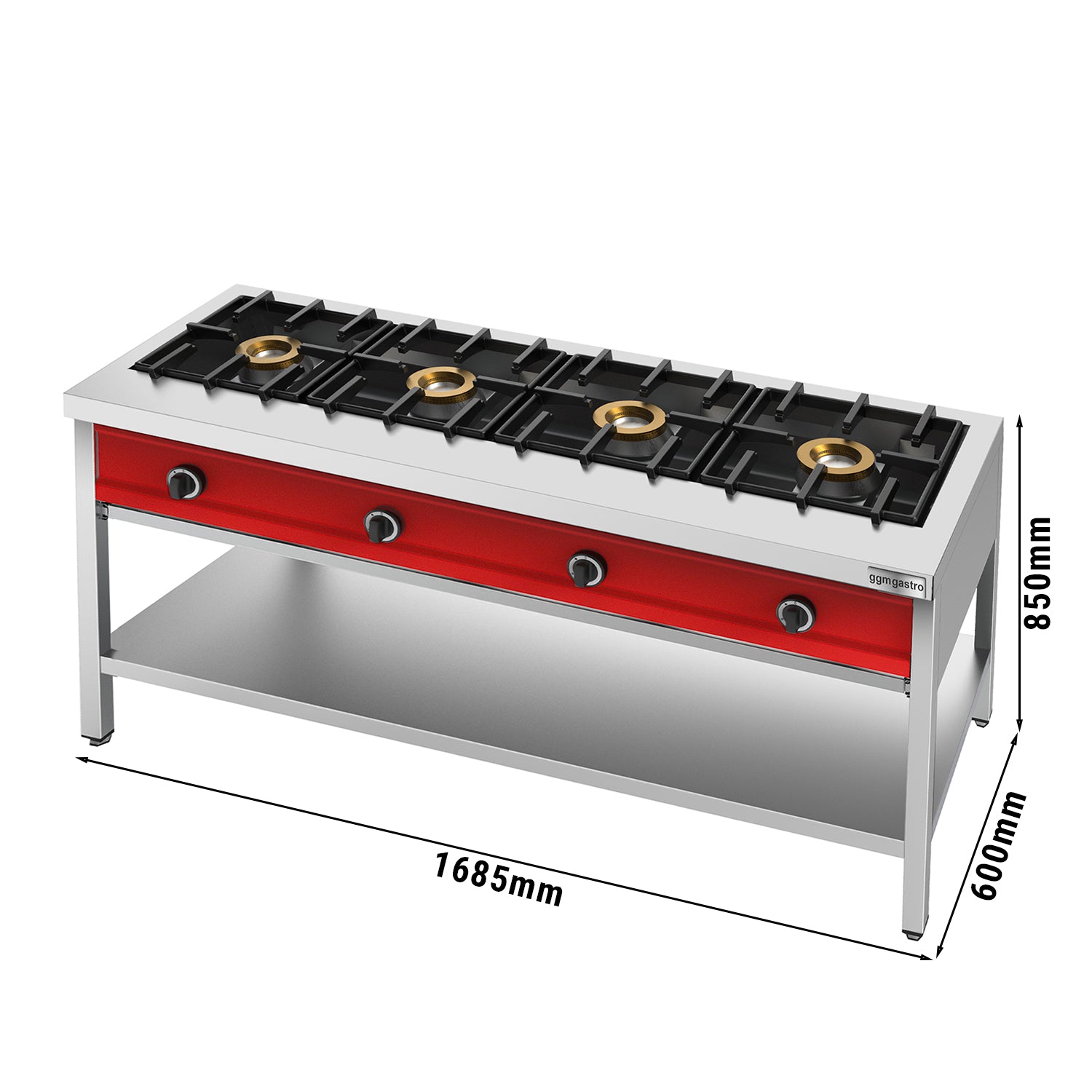 Газова печка за палачинки - 4 горелки - 8 kW