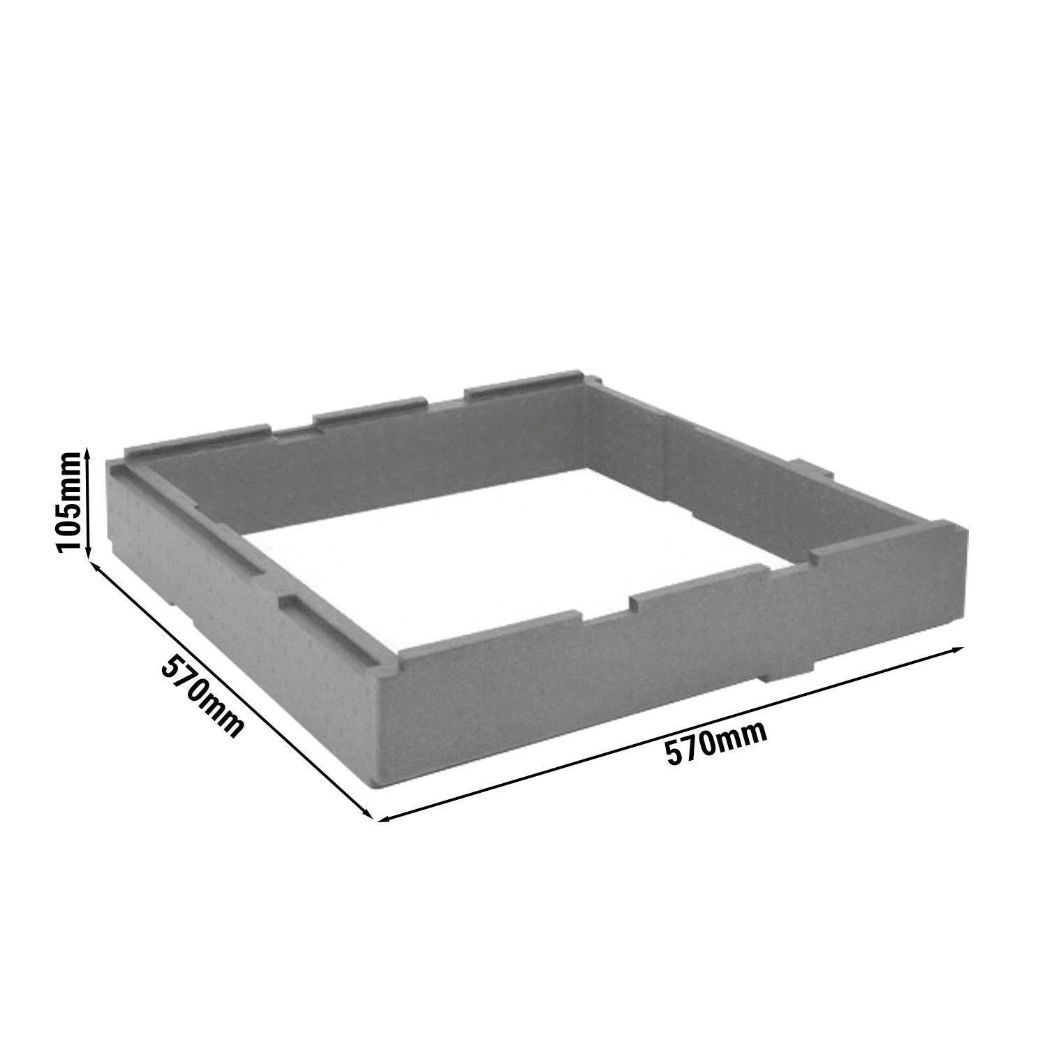 Extension dimensions 570x 570x 105 mm