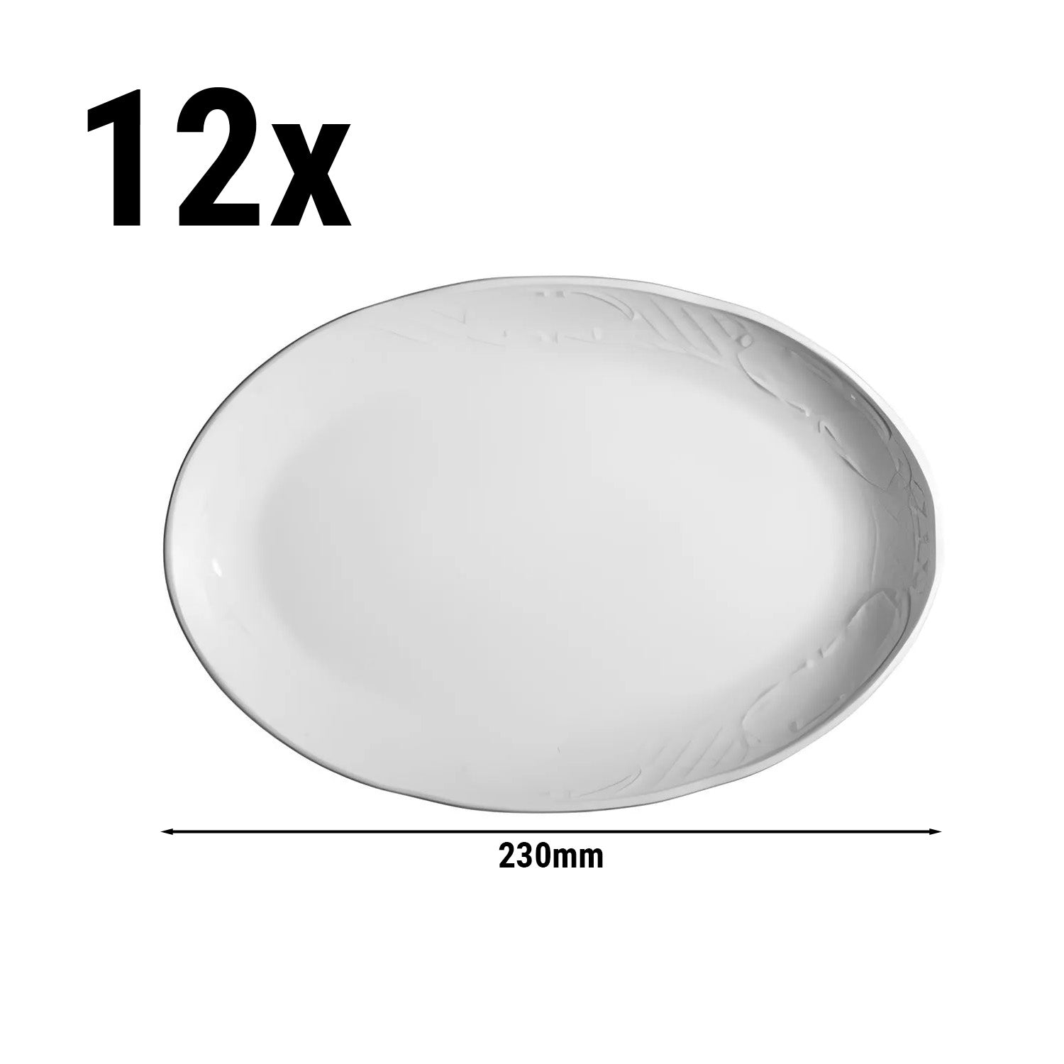 (12 pieces) CLASICO - plate/ plate oval - Ø 23 cm