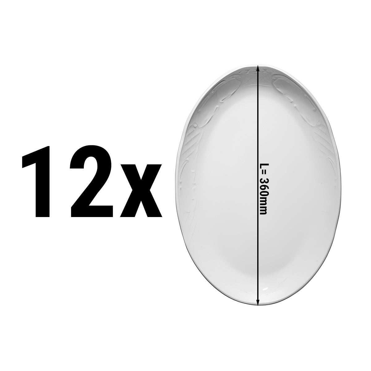 (12 pieces) CLASICO - plate/ plate oval - Ø 36 cm