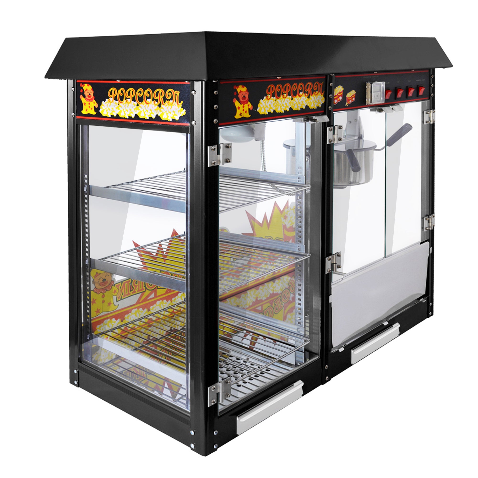 Popcorn machine - 5 kg / h - with 3 heated shelves