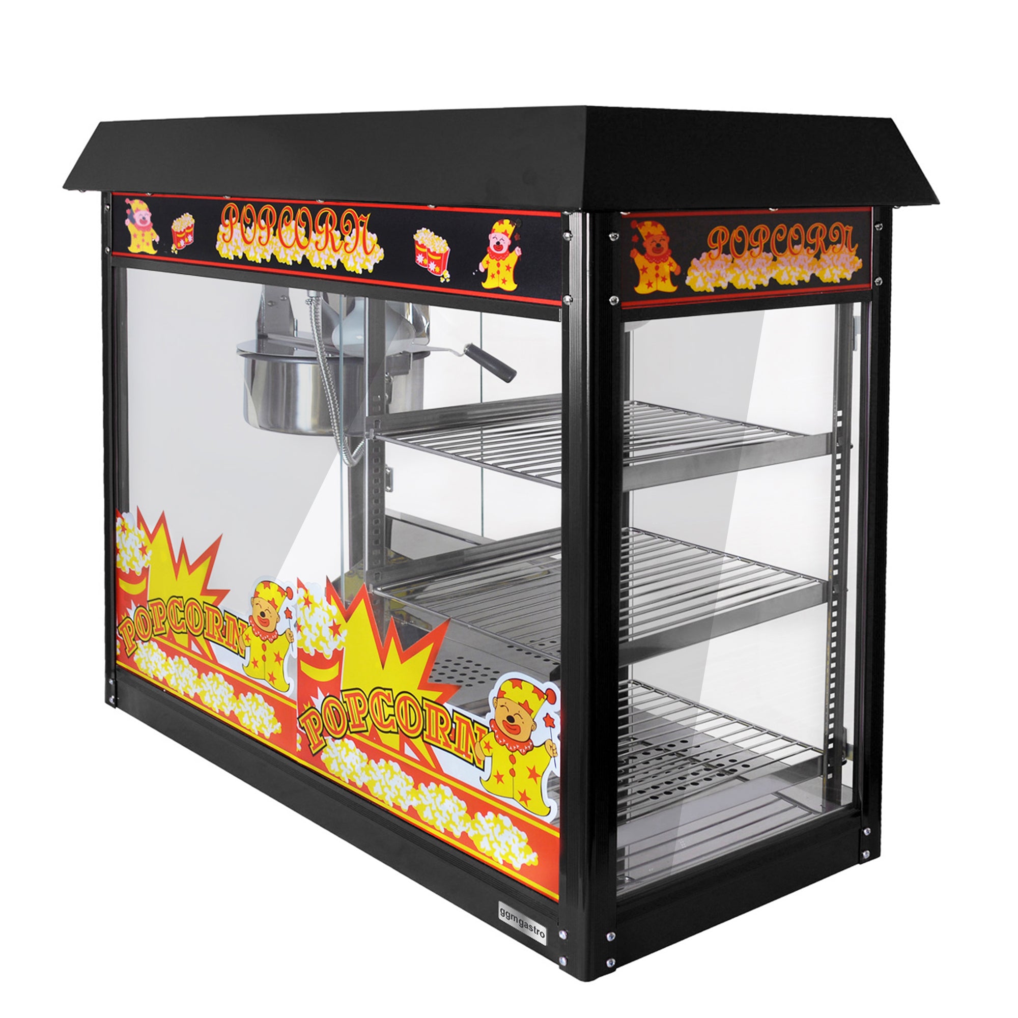 Popcorn machine - 5 kg / h - with 3 heated shelves