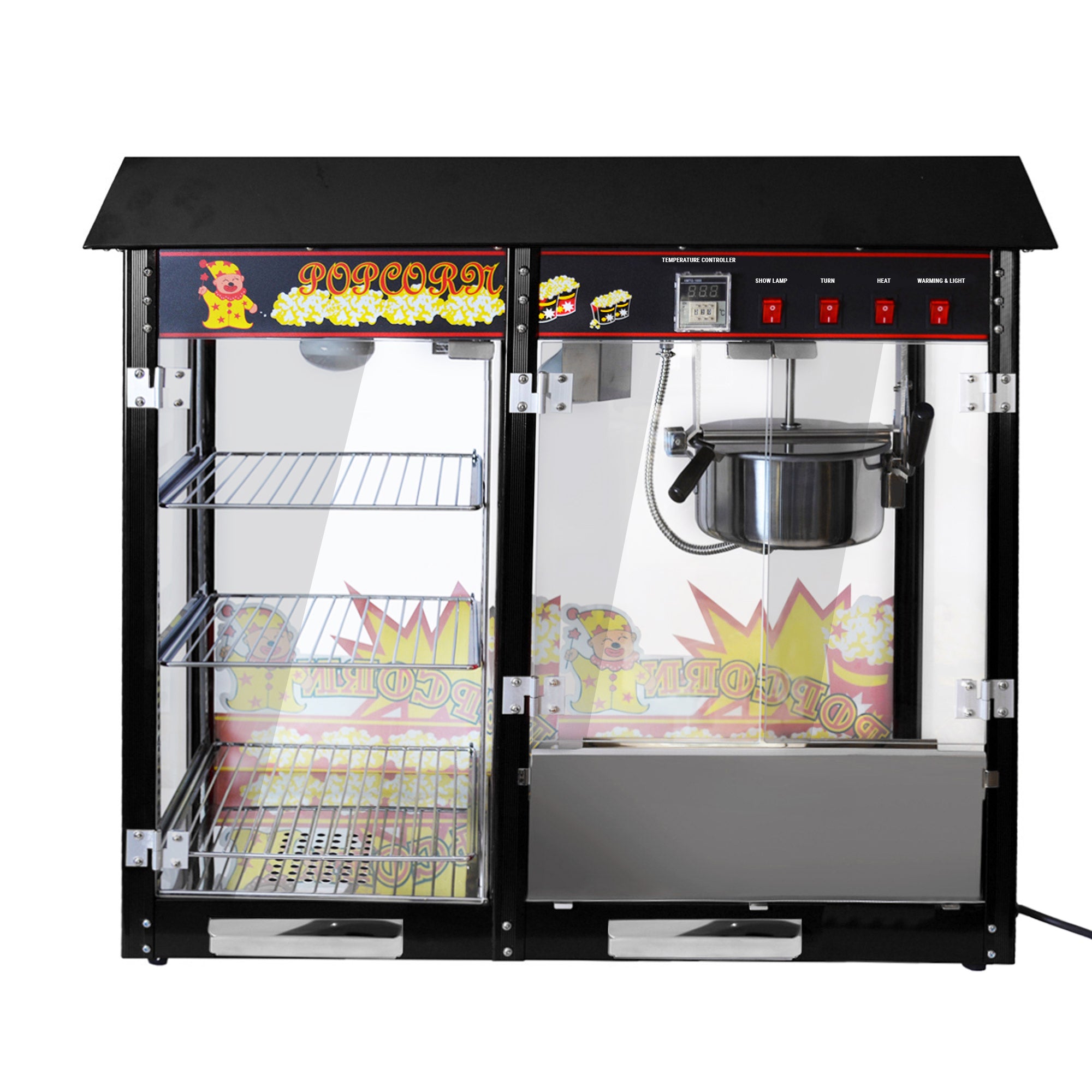 Popcorn machine - 5 kg / h - with 3 heated shelves