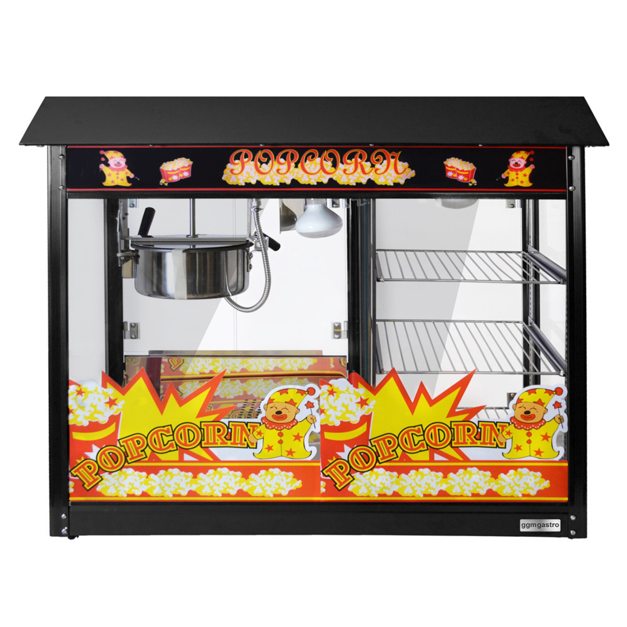 Popcorn machine - 5 kg / h - with 3 heated shelves