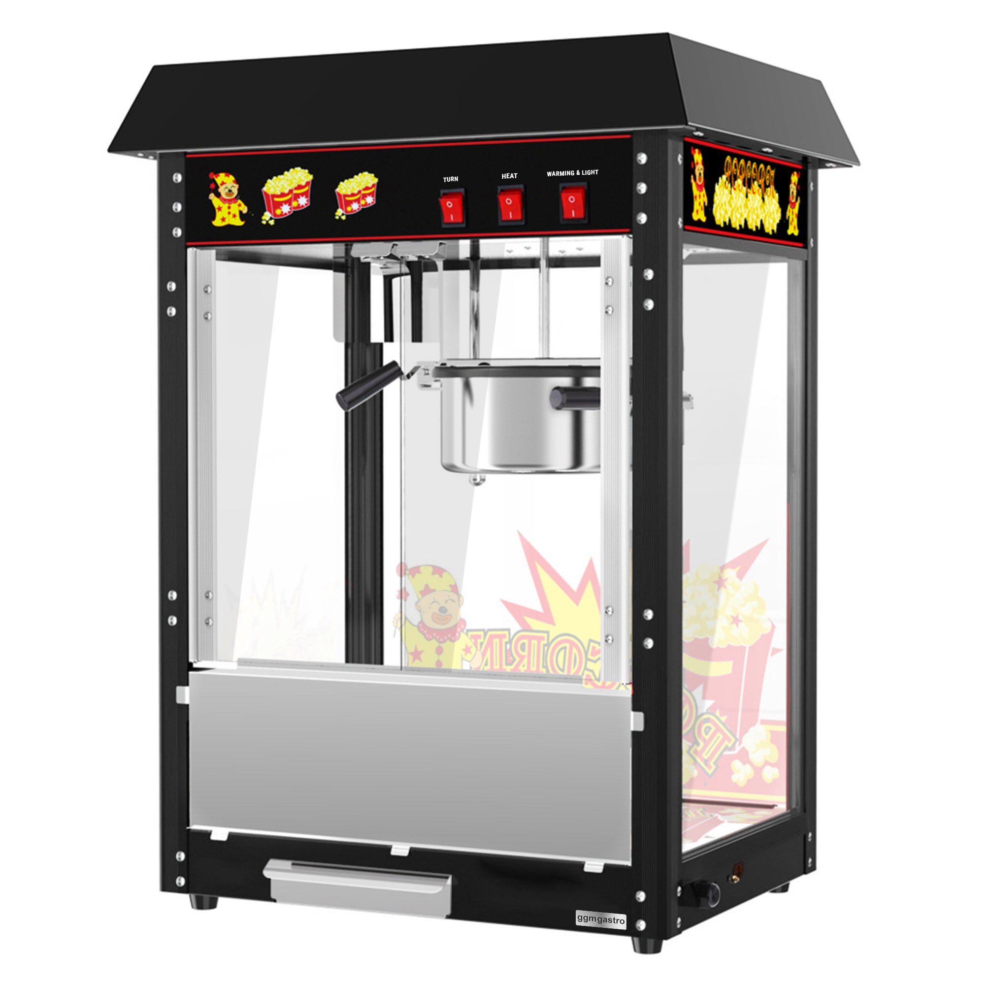 Popcorn machine - 5 kg / h - with 1 kettle