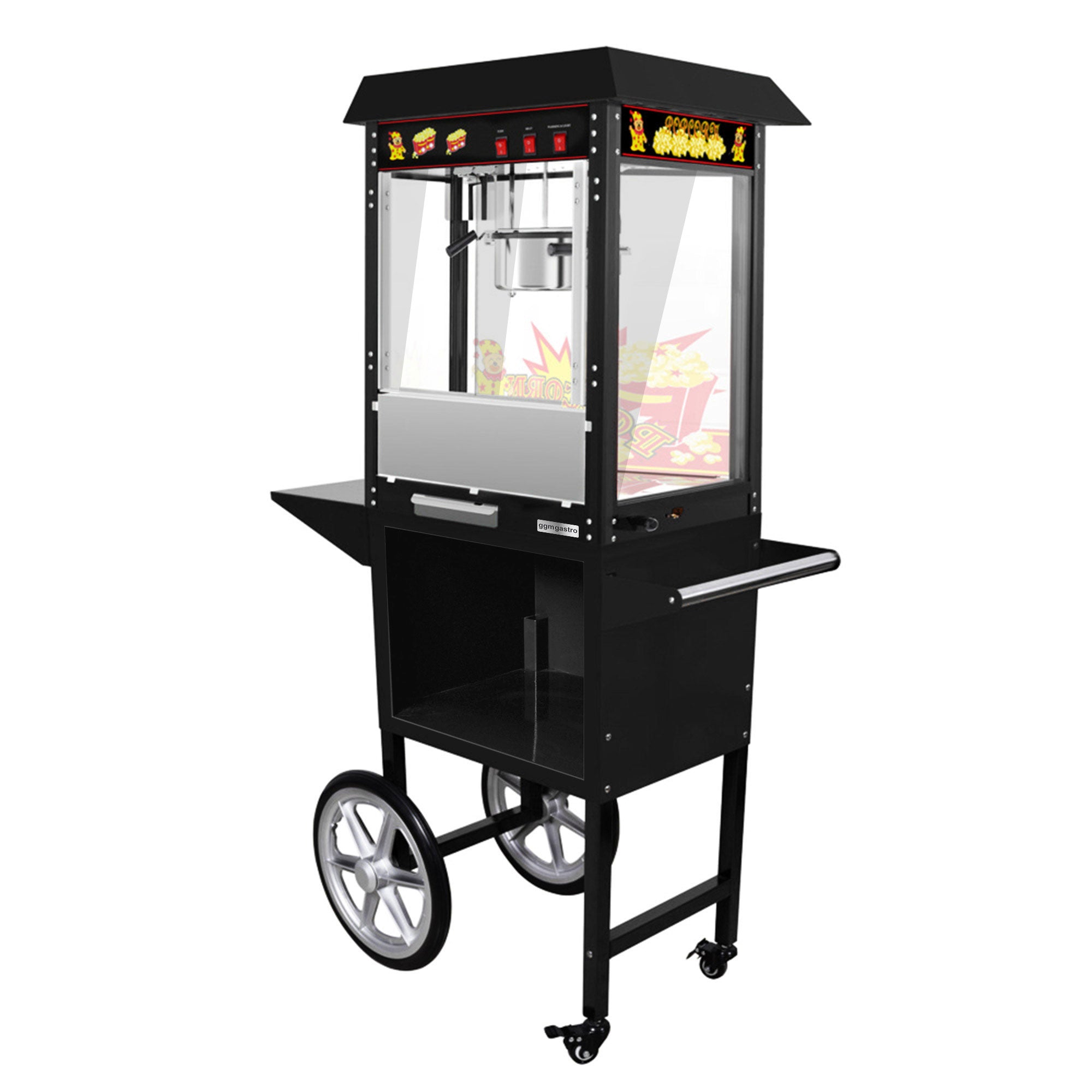 Popcorn machine including cart - 5 kg / h - with 1 kettle