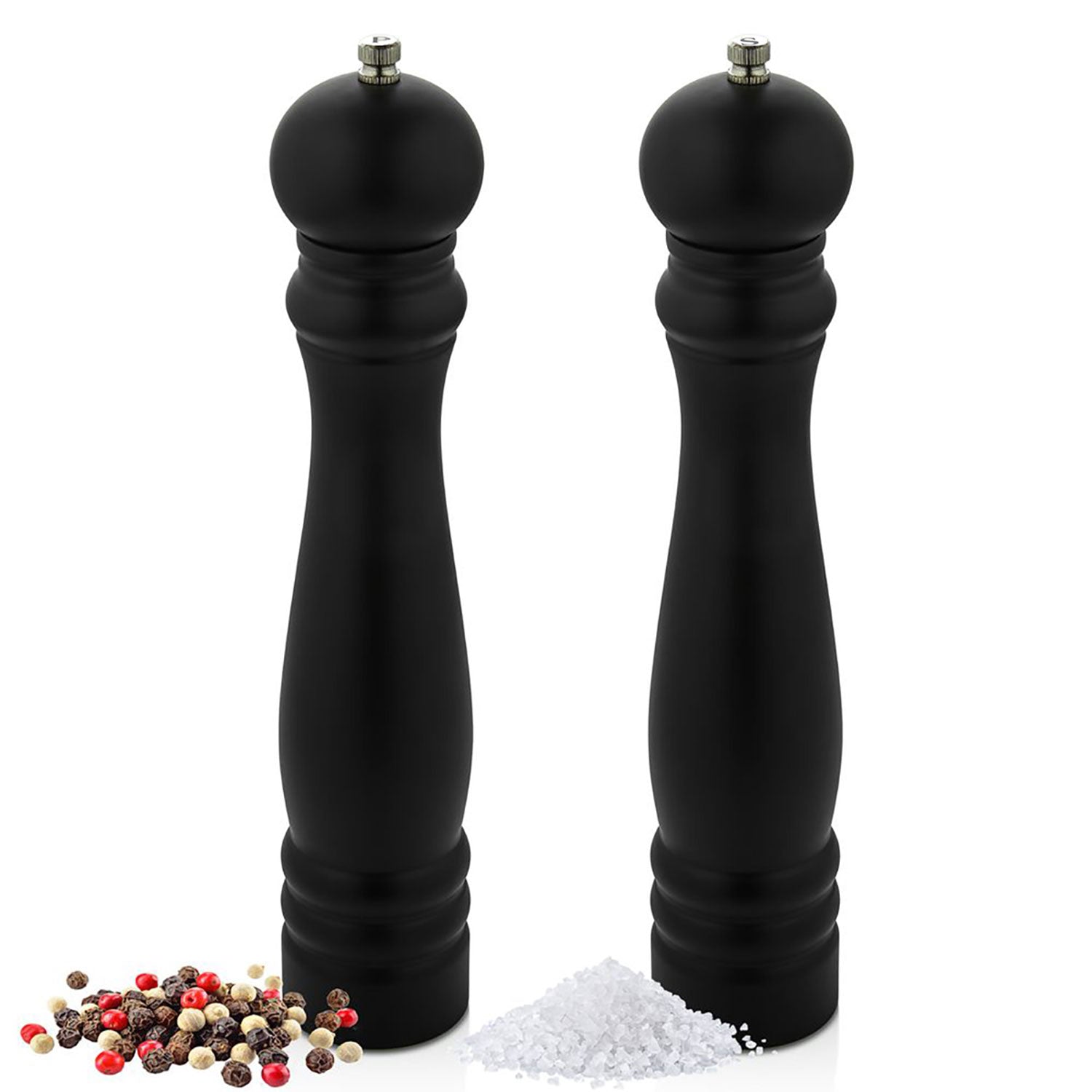 (12 pieces) Wooden salt and pepper mill - height: 30 cm