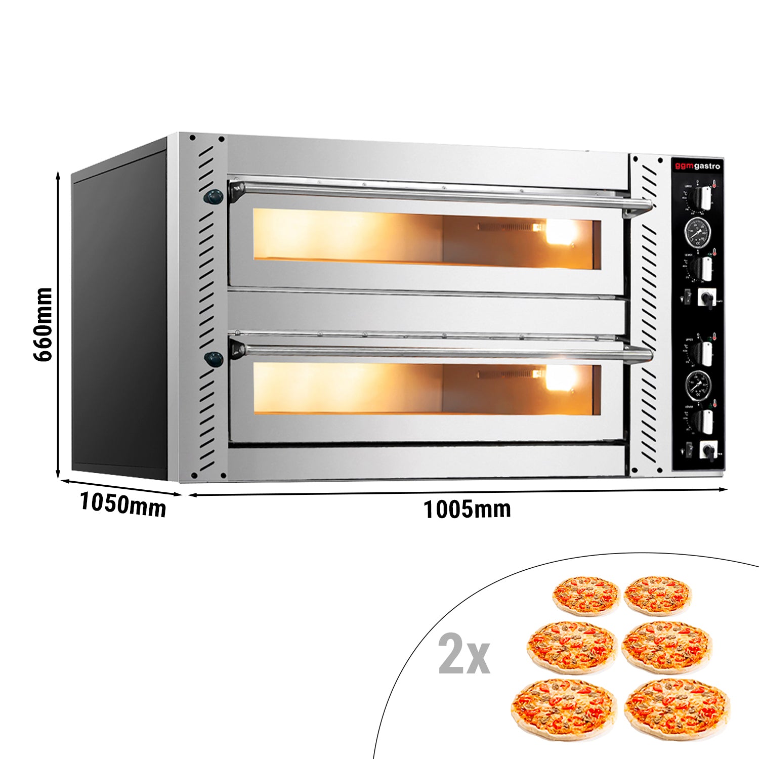 Pizza oven 6+6x 30 cm (deep)