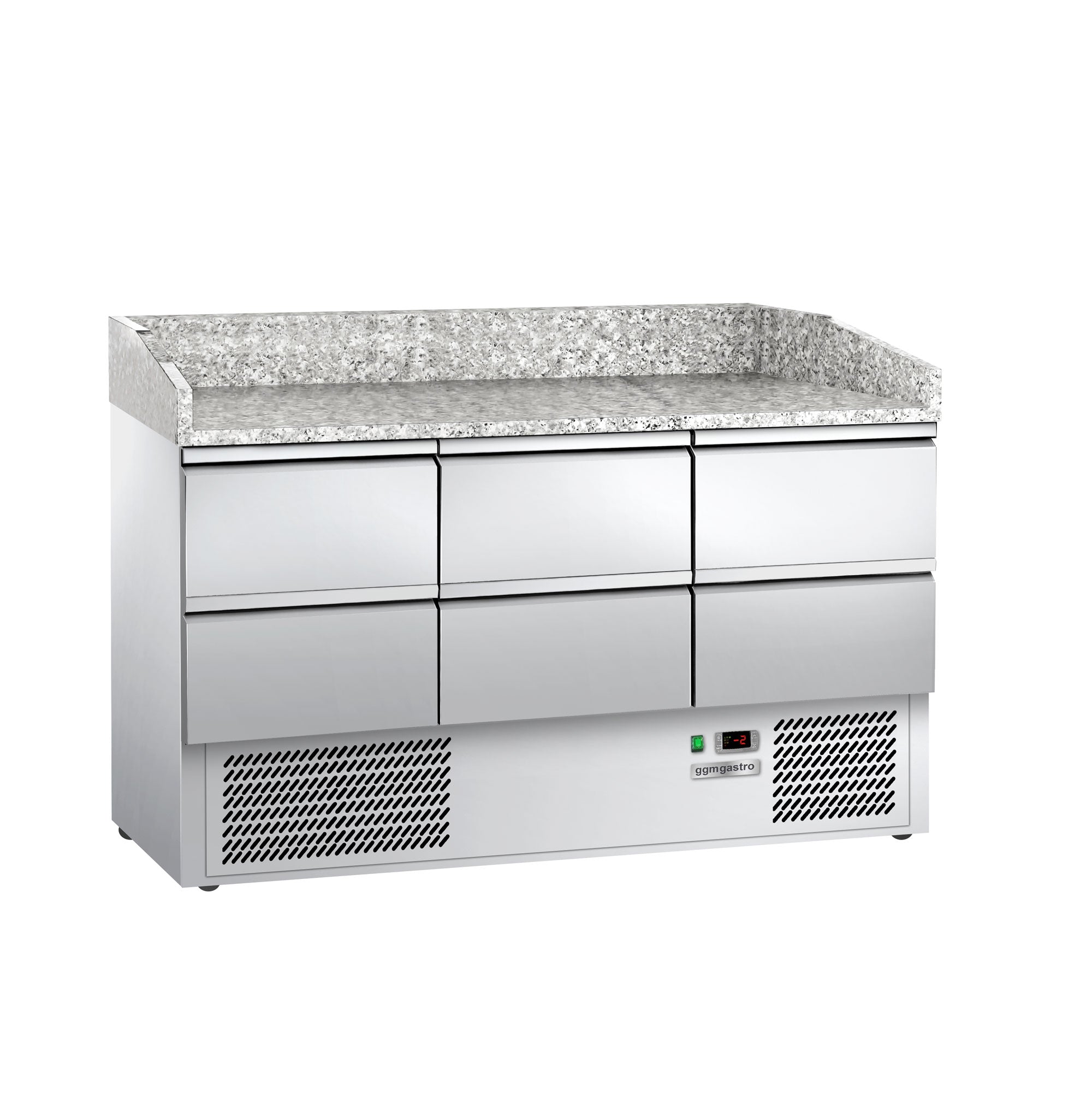 Refrigerated pizza table ECO-1,4 x 0,7 m-1/2 with 6 drawers