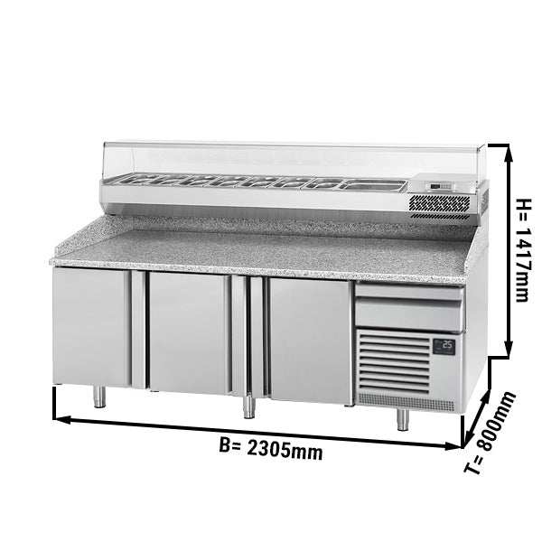 Refrigerated table for pizza (EN) - with 3 doors