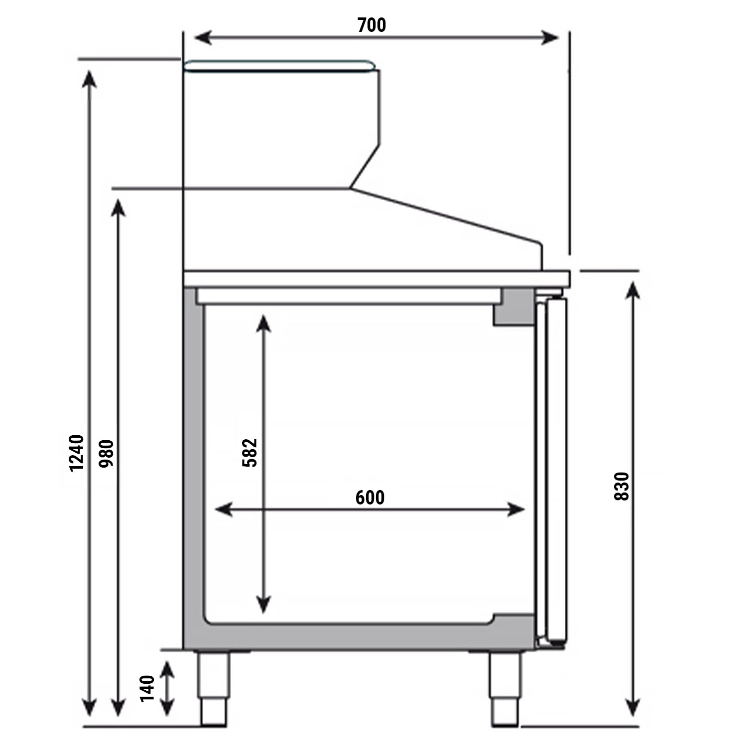 Refrigerated table for pizza (GN) - with 2 doors