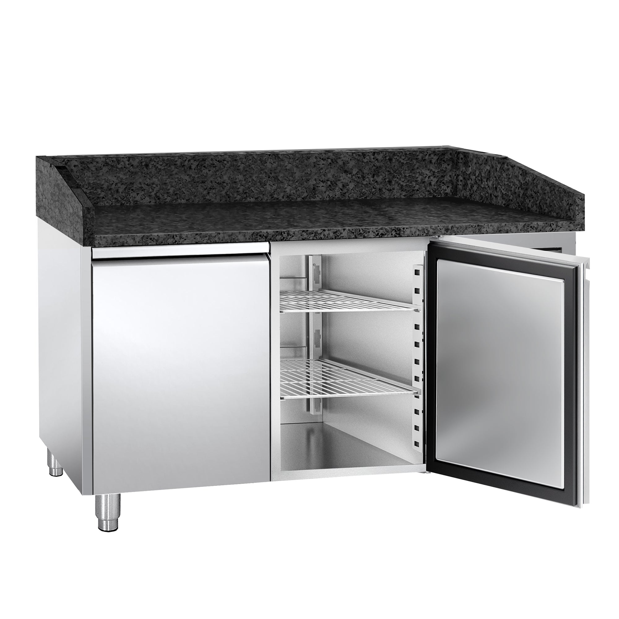 Refrigerator table for pizza PREMIUM 1.5 x 0.8 m - with 2 doors