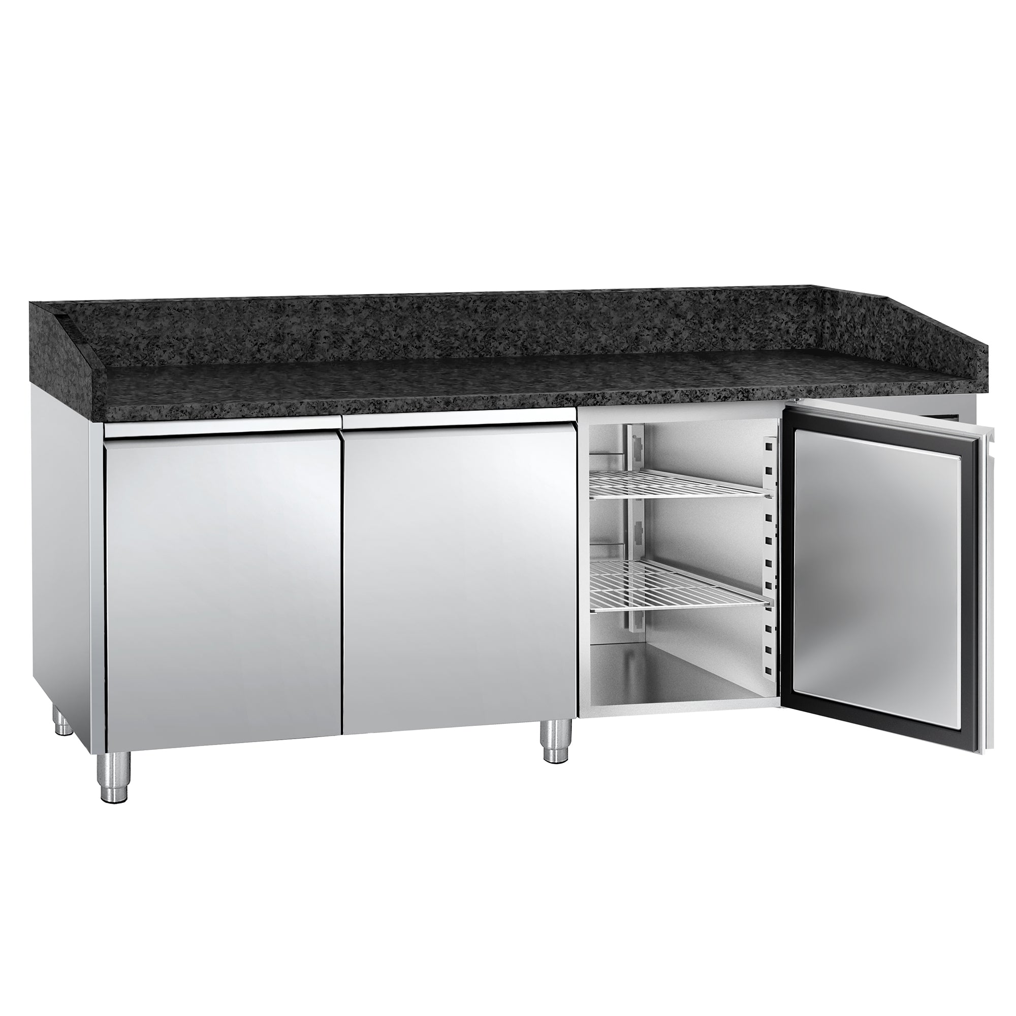 Refrigerator table for pizza PREMIUM 2.0 x 0.8 m - with 3 doors