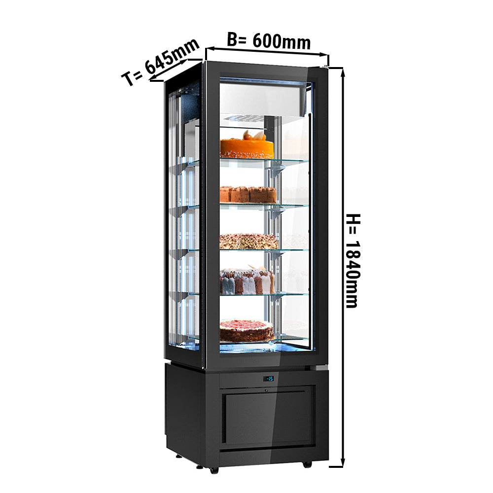 Showcase with panoramic freezer