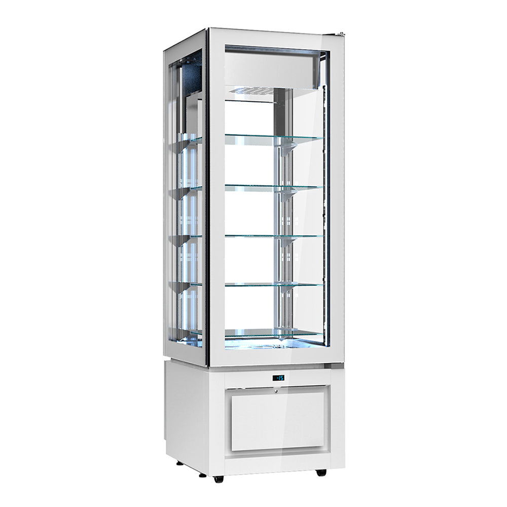 Panoramic freezer - 324 liters - with 5 glass shelves - white