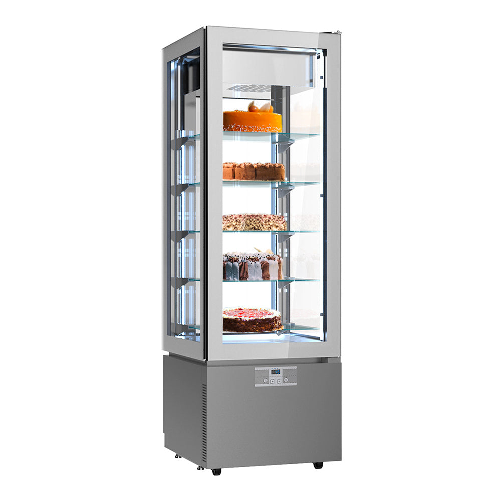 Showcase with panoramic freezer