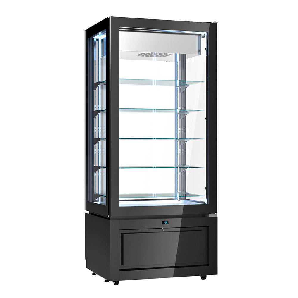 Panoramic freezer - 457 liters - with 5 glass shelves - black