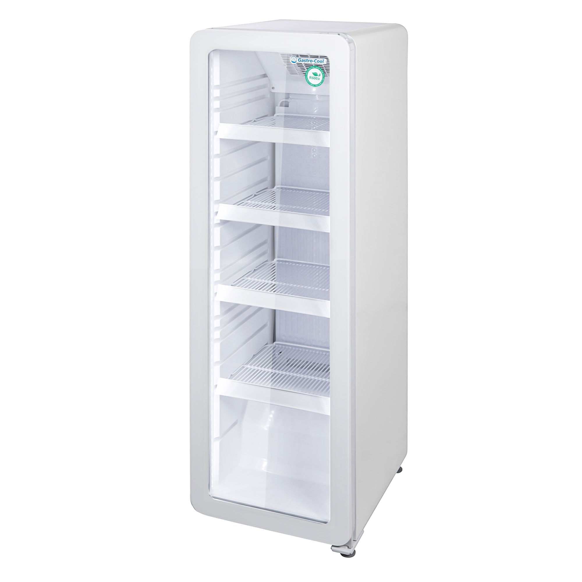 Retro refrigerator with glass doors - narrow - 135 liters - white