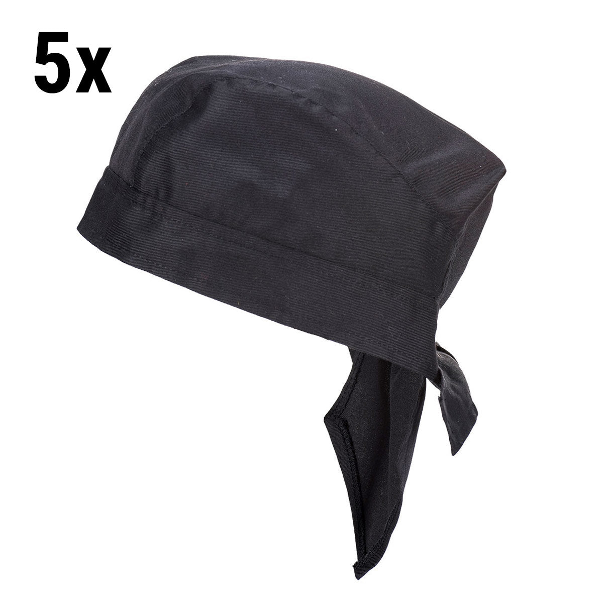 (5 pieces) Cooking bandana - black