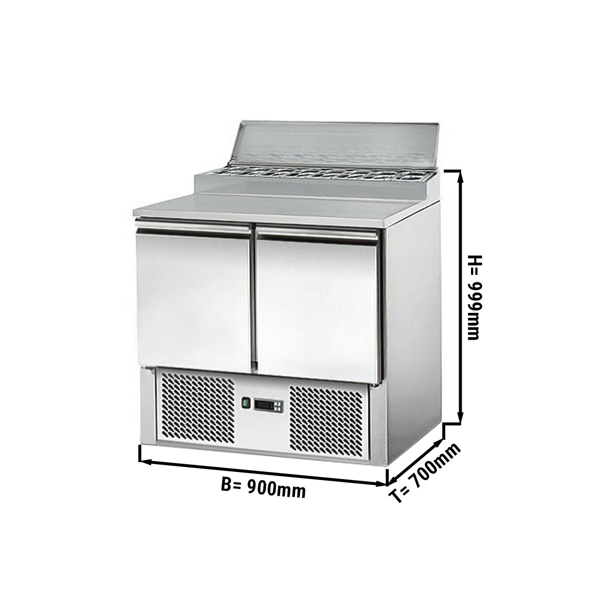 Salad / Preparation table ECO - 0.9 x 0.7 m - with 2 doors