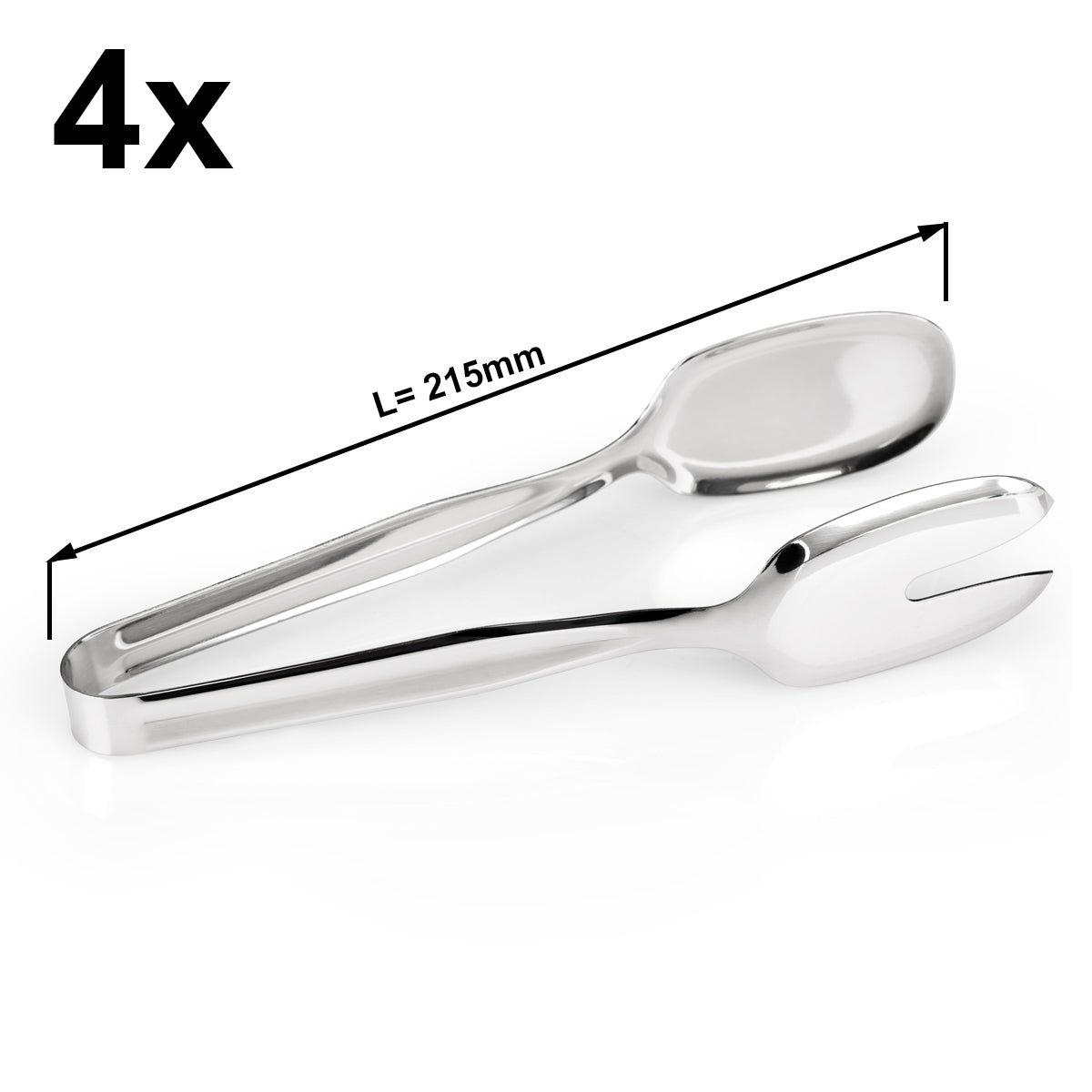 Set of 4 pastry tongs - serving tongs - length: 22 cm