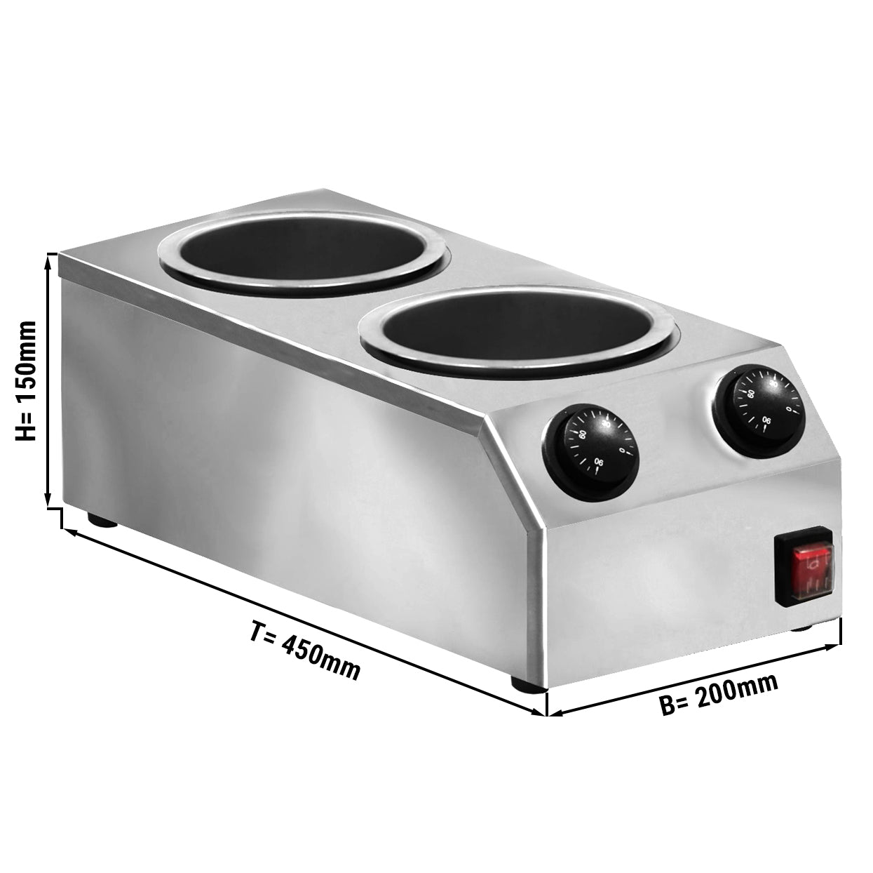 Chocolate melter - 2x 2 liters