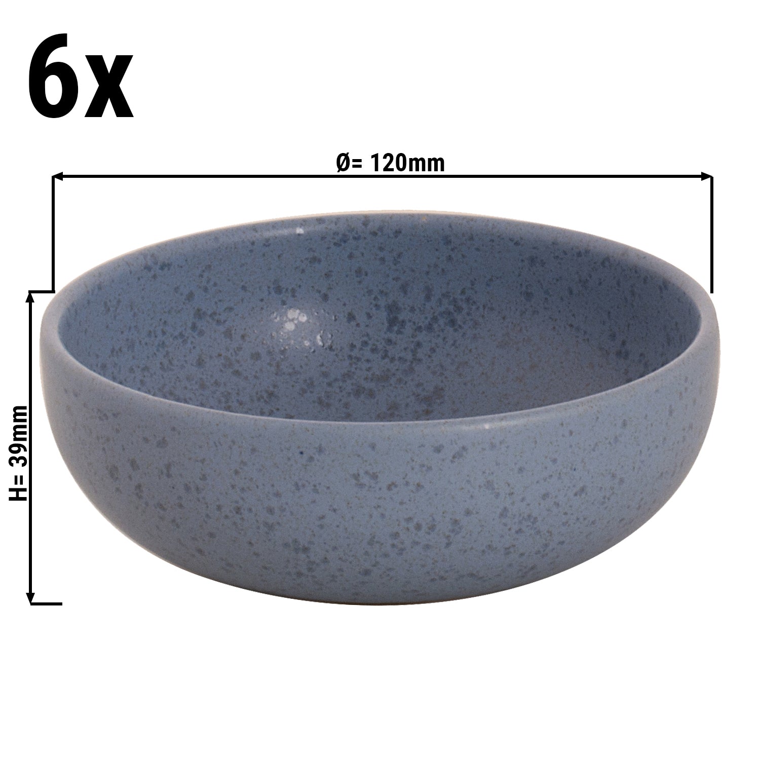 (6 pieces) SANDY LOAM - Bowl - Ø 12 cm - Blue