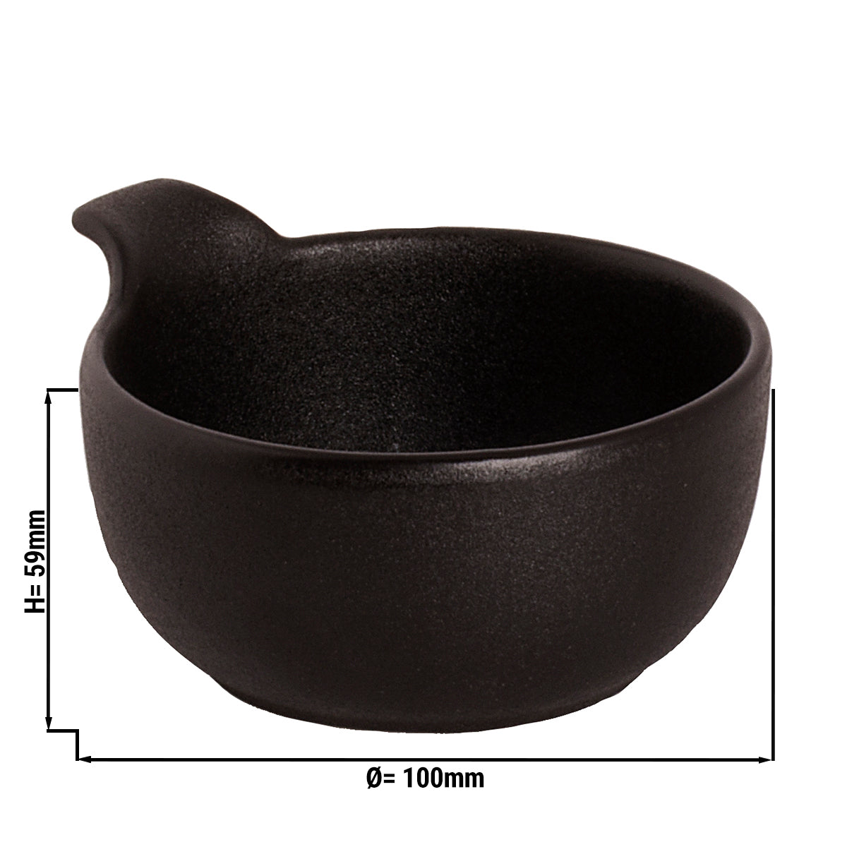 (12 pcs.) Maastricht bowl - with handle - 24 cl - Ø 10 cm - Black