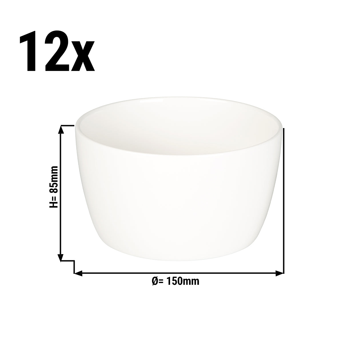 (12 pcs.) Maastricht glass - 15 cl - Ø 15 cm - ivory