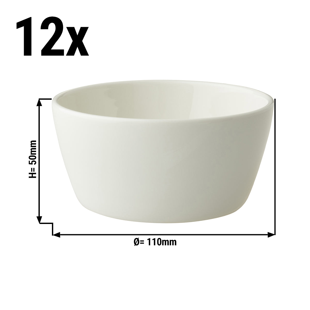 (12 pcs.) Maastricht glass - 25 cl - Ø 11 cm - ivory