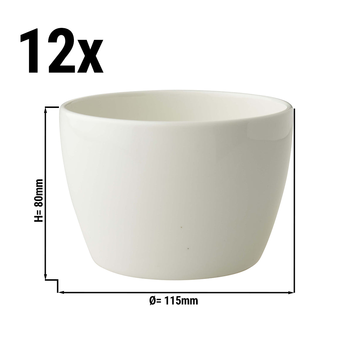 (12 pcs.) Maastricht glass - 45 cl - Ø 11.5 cm - ivory