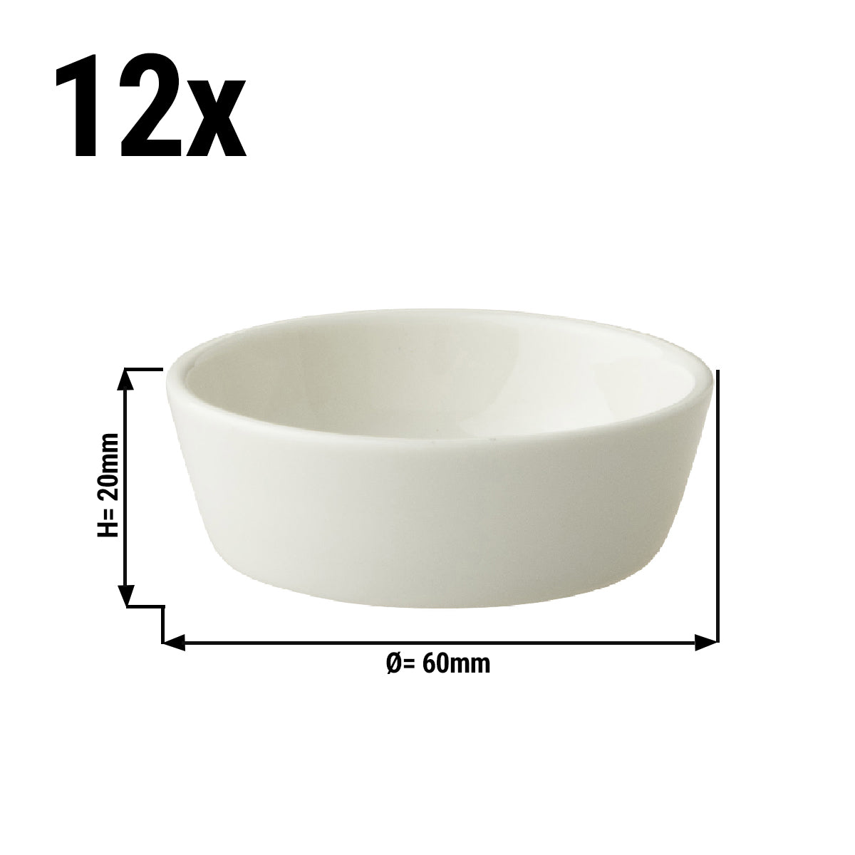 (12 pieces) Maastricht bowl - Ø 6 cm - ivory