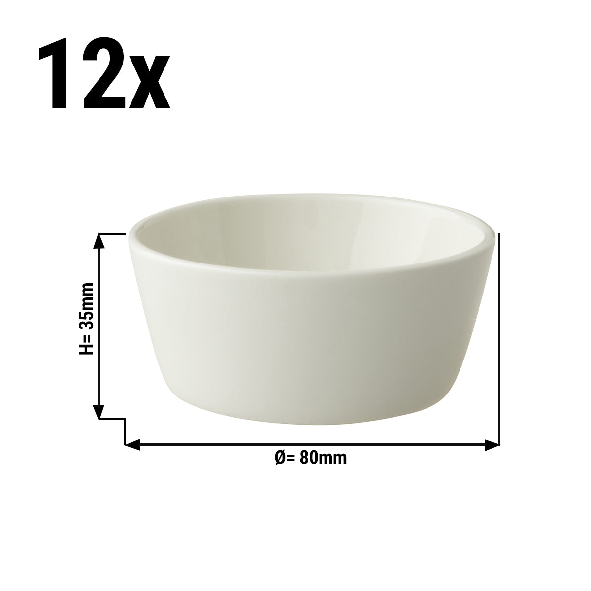 (12 pcs.) Maastricht glass - 10 cl - Ø 8 cm - ivory