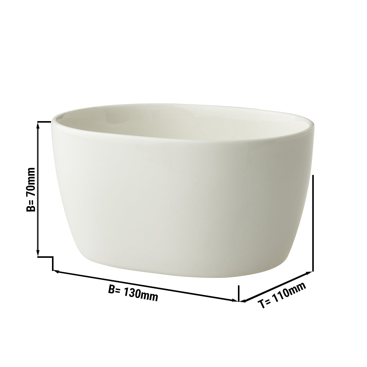 (12 pcs.) Maastricht oval bowl - 10 cl - 13 x 10 cm - ivory