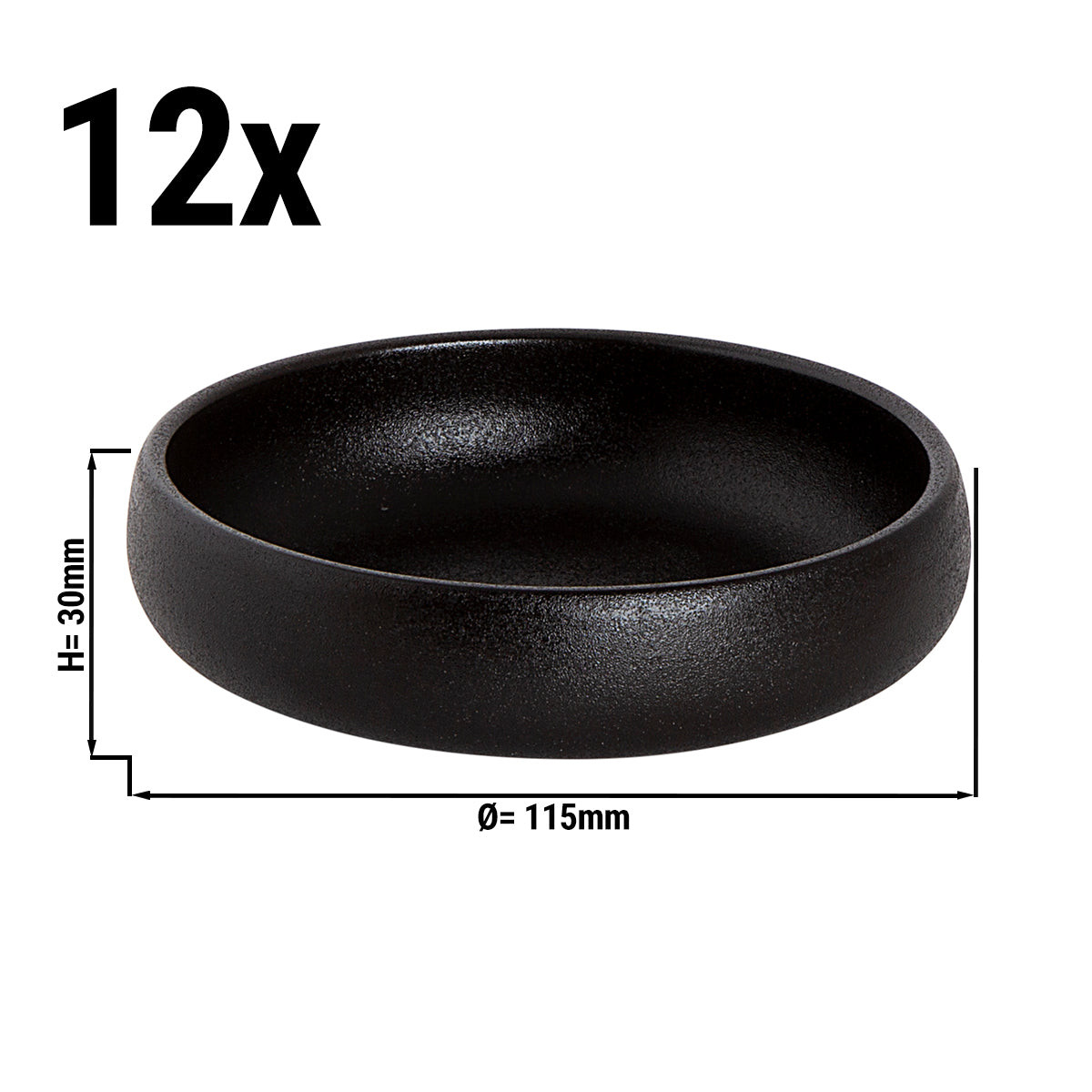 (12 pieces) Maastricht cup - 20 cl - Ø 11.5 cm - Black