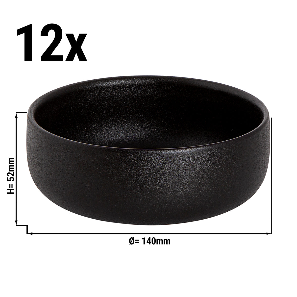 (12 pieces) Maastricht cup - 65 cl - Ø 14 cm - Black