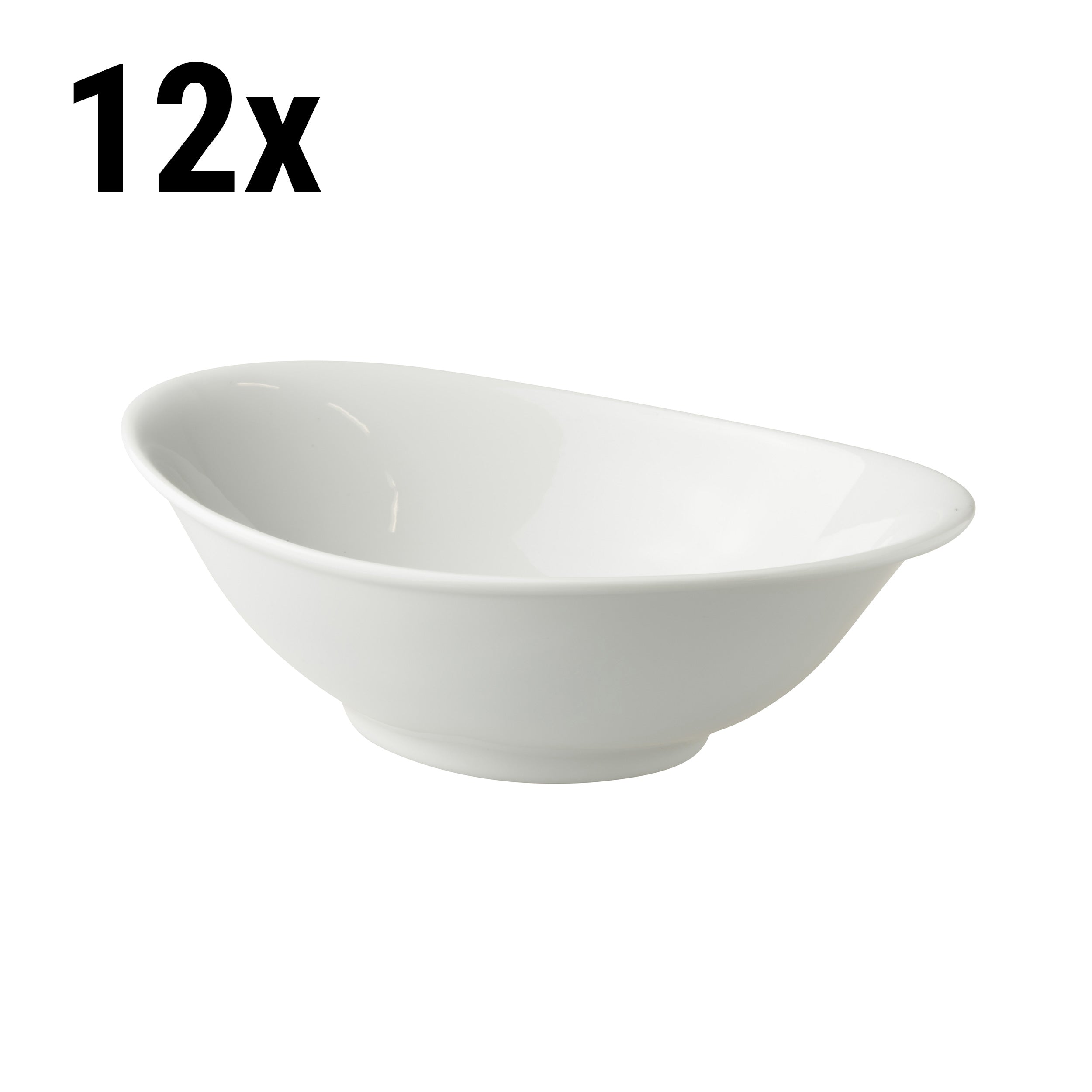 (12 pieces) Bowl - 25 x 16 cm - 70 cl - White