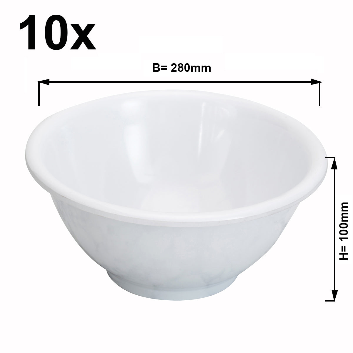 (10 pieces) Melamine bowl for shelving / buffet - Ø 28 cm