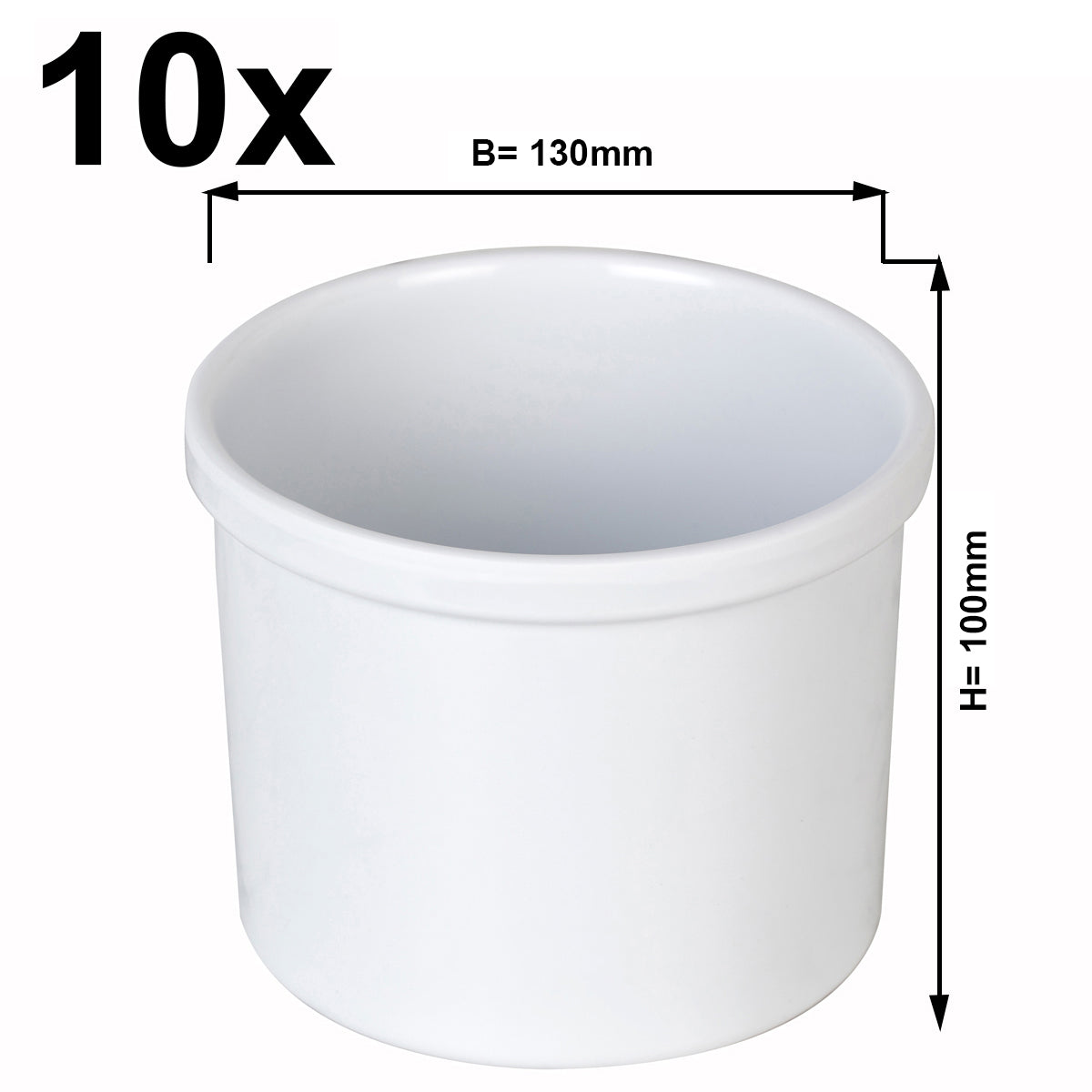 (10 pieces) Melamine bowl for shelves / buffet - height: 10 cm