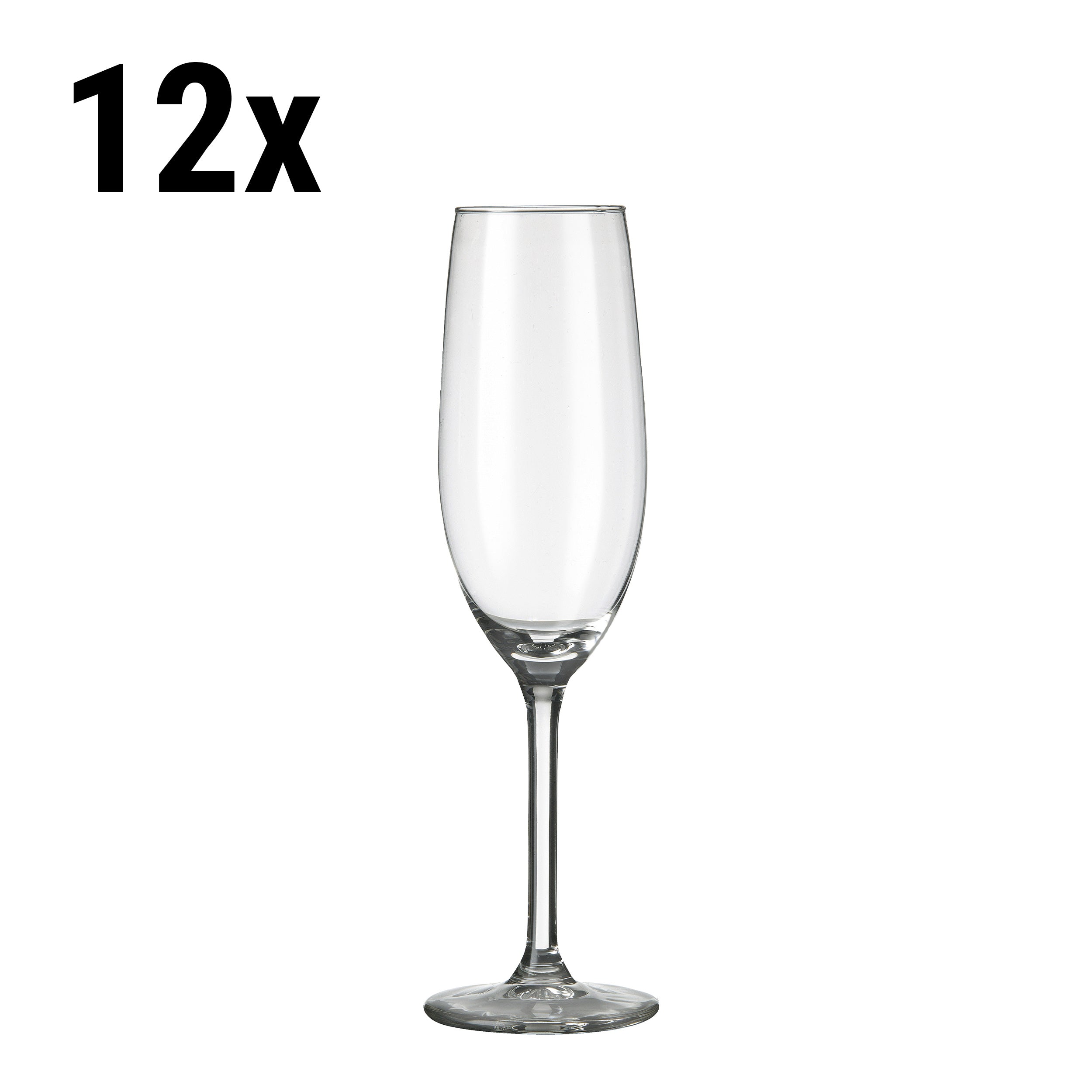 (12 pieces) Champagne glass - VENICE - 210 ml - Transparent