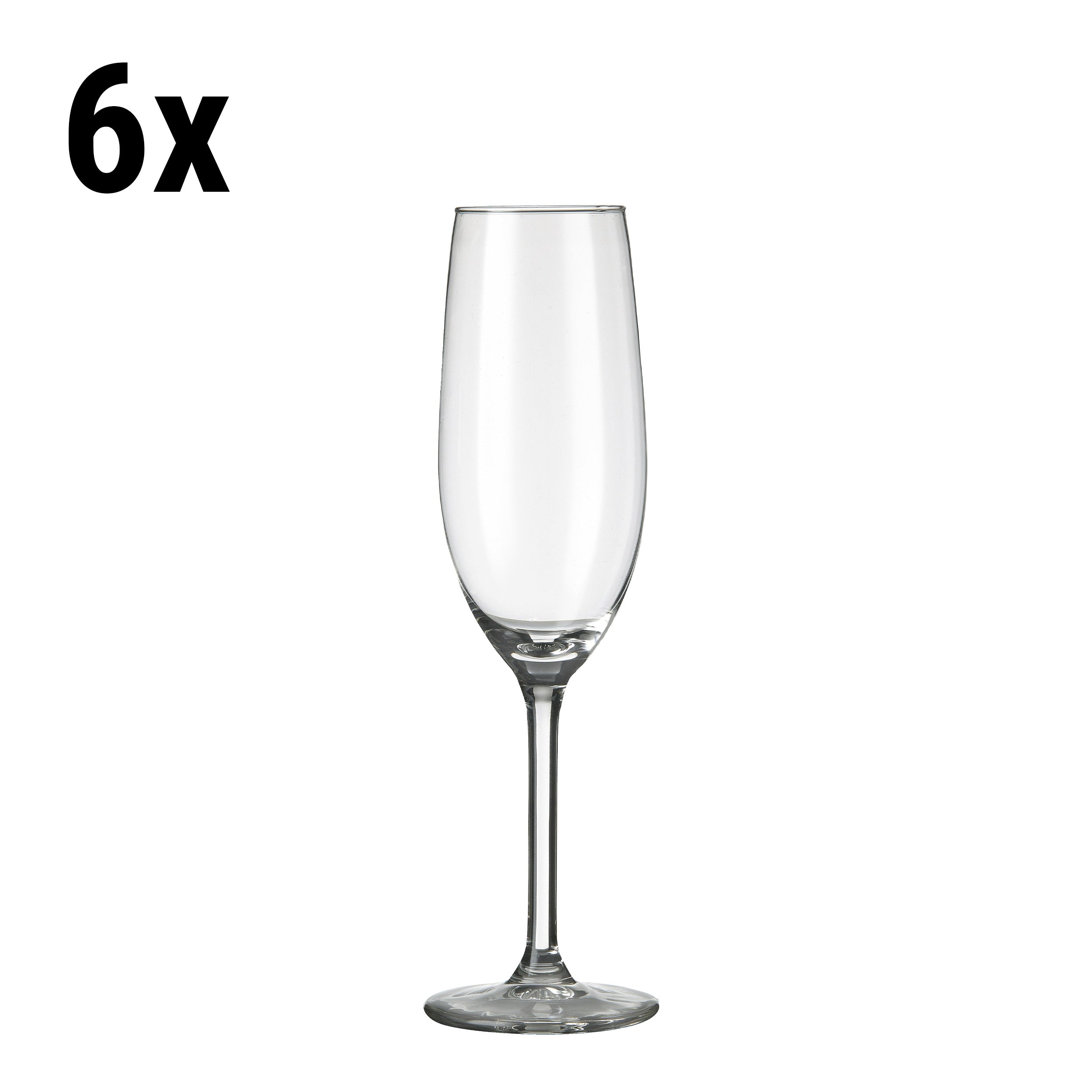 (6 pieces) Champagne glass - VENICE - 210 ml - Transparent